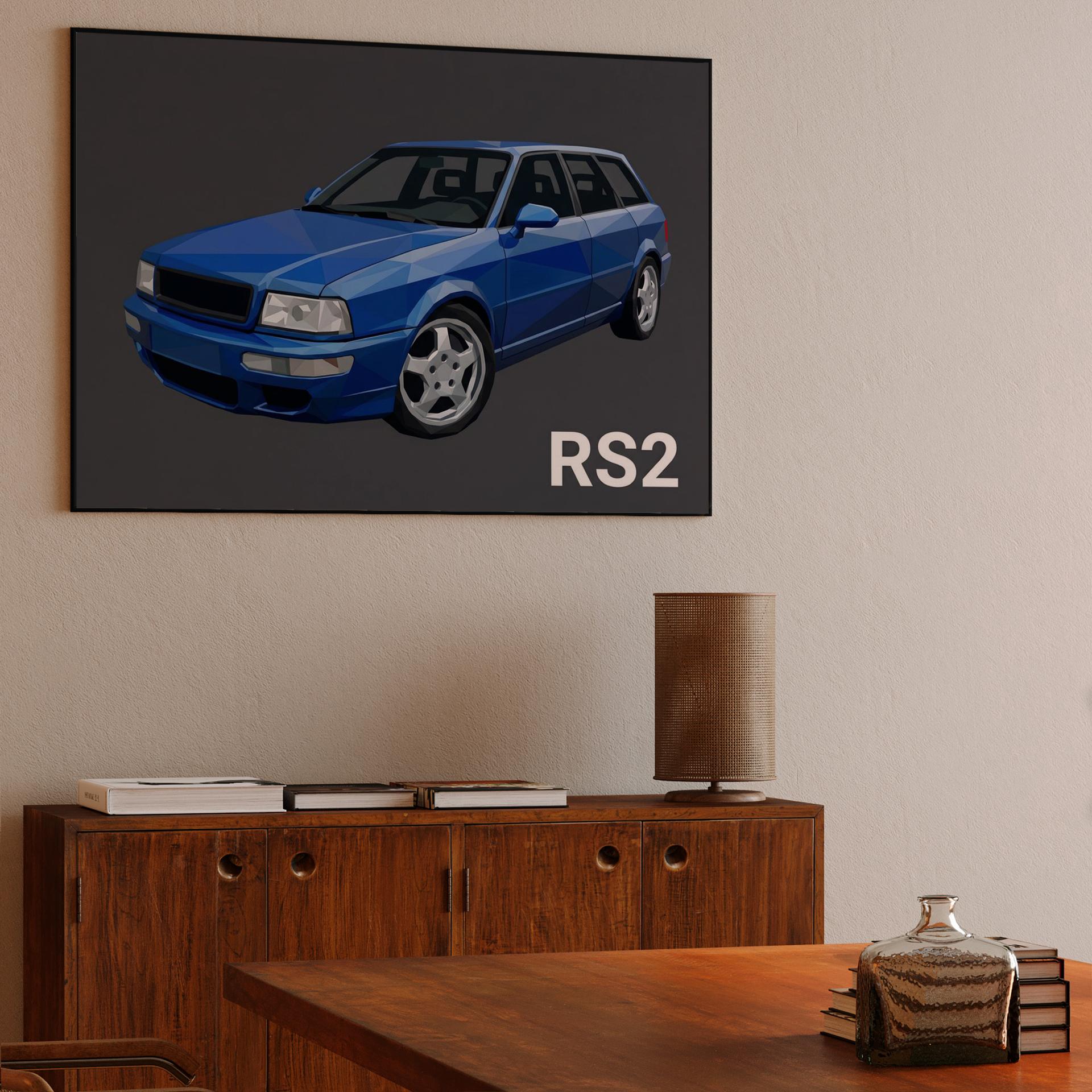 Geometric Audi RS2 Avant Low Poly Art