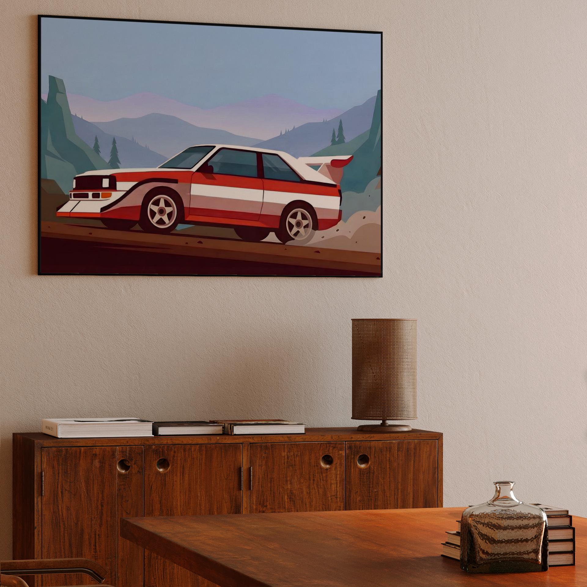 Audi Sport Quattro S1 Alpine Rally Illustration