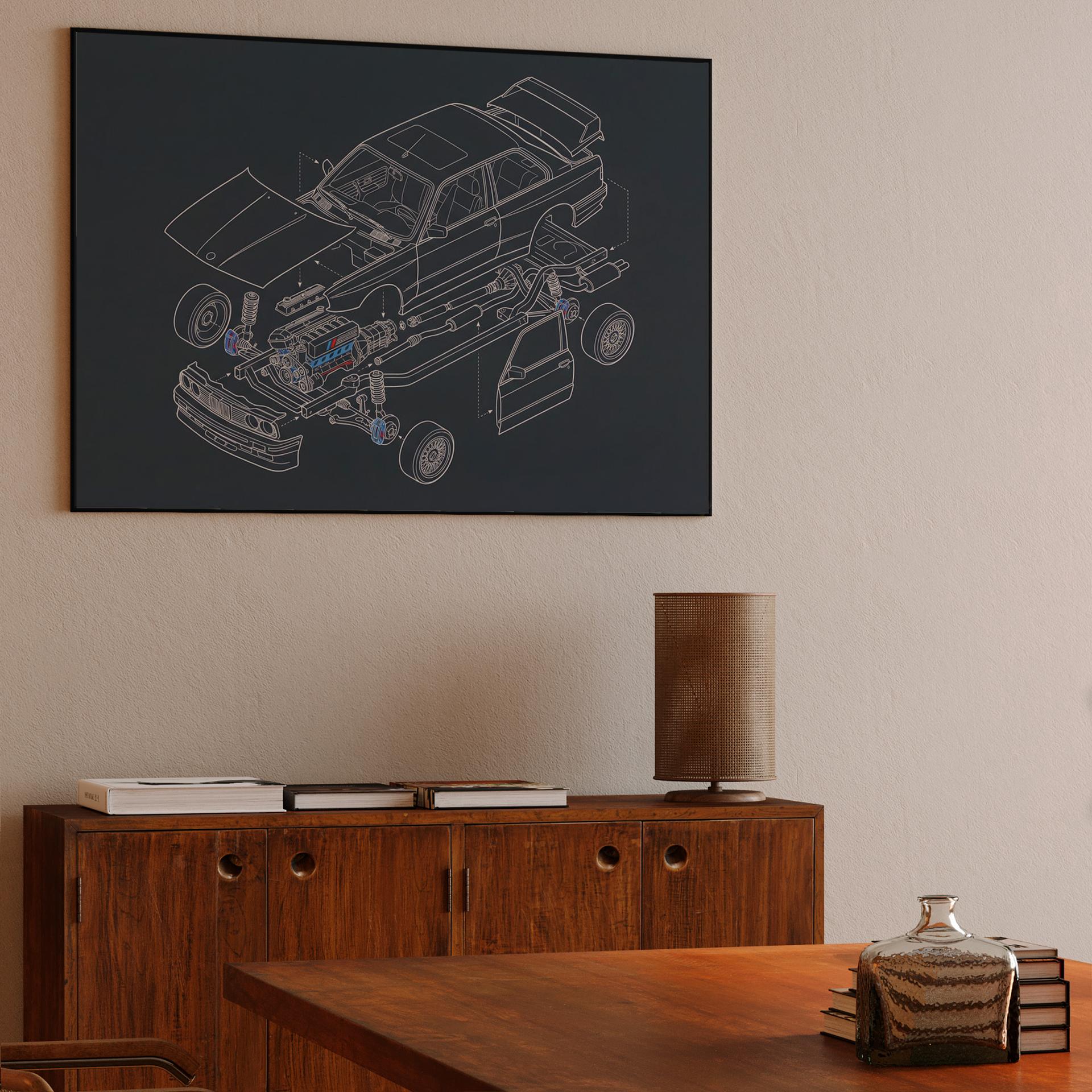 BMW E30 M3 Exploded Technical View