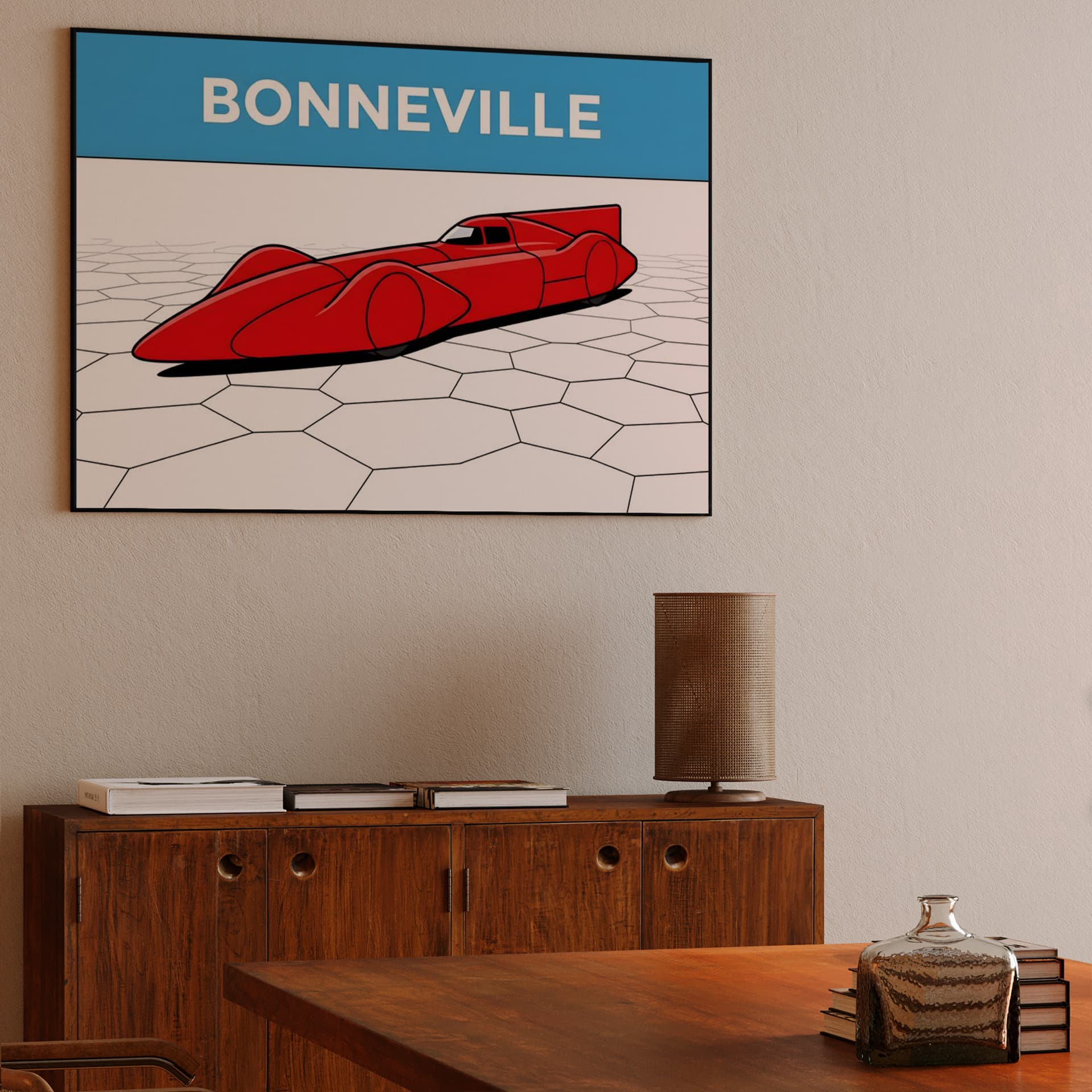Bonneville Streamliner Minimalist Line Art Poster