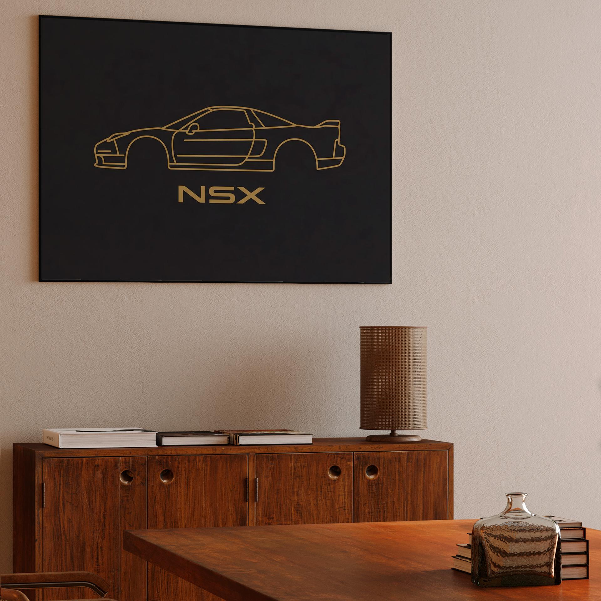Honda NSX Golden Silhouette Line Art