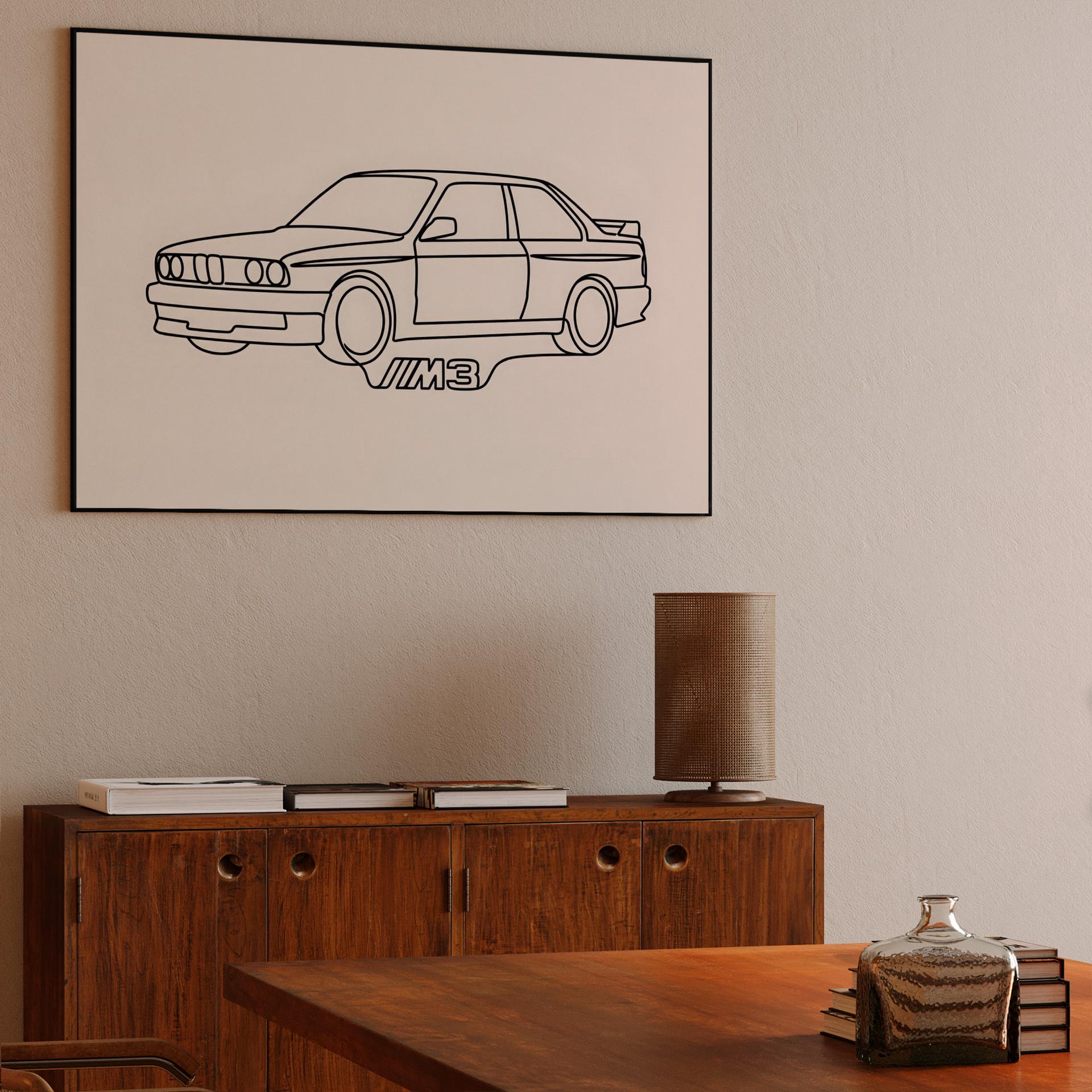 BMW E30 M3: Minimalist Line Art Study