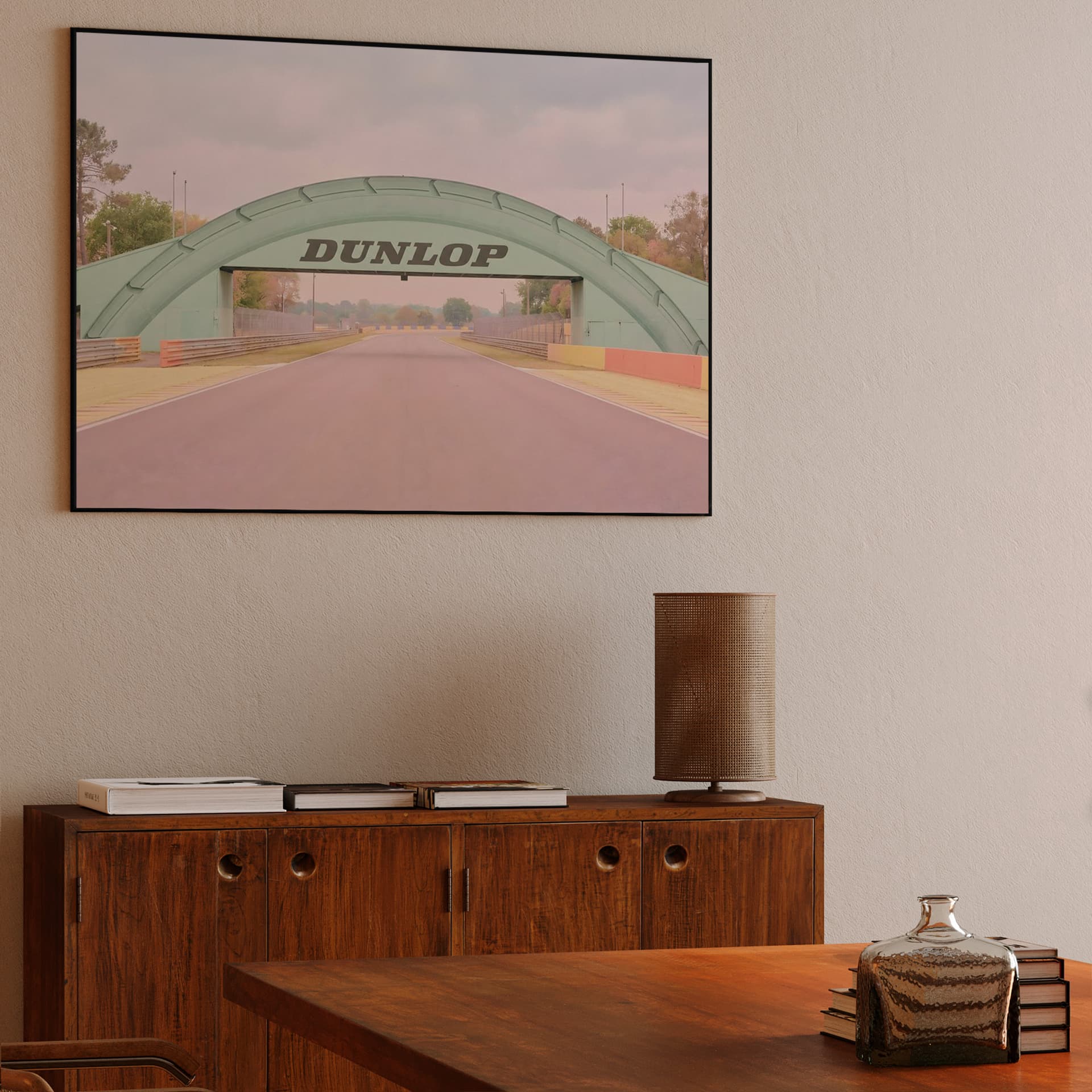 Pastel Serenity: The Dunlop Bridge at Le Mans