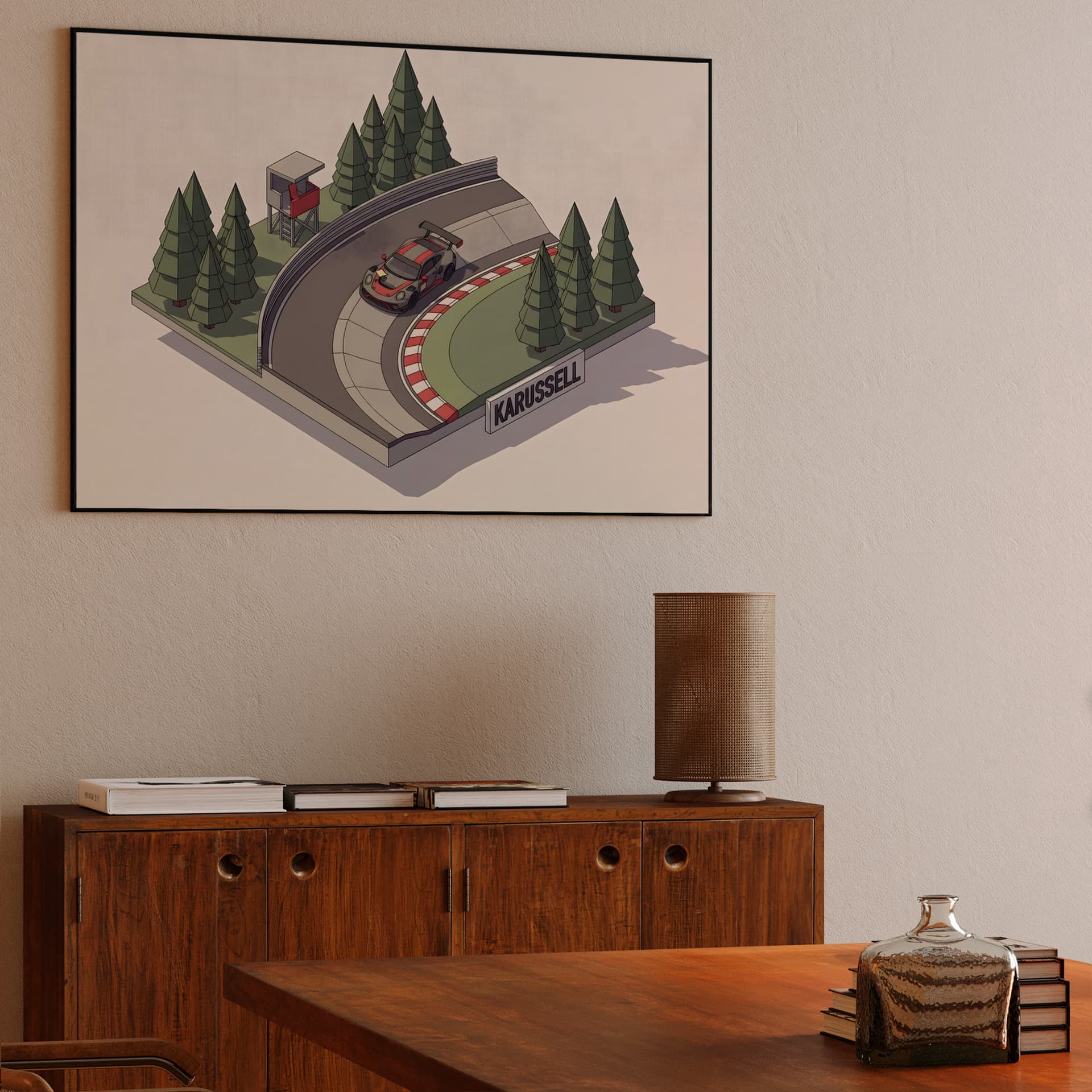 Nürburgring Karussell Porsche GT3 RS Isometric Diorama