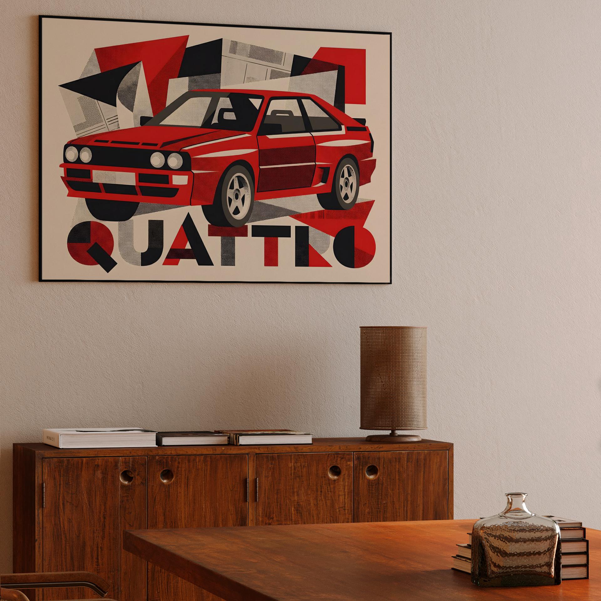 Audi Sport Quattro Geometric Constructivist Graphic