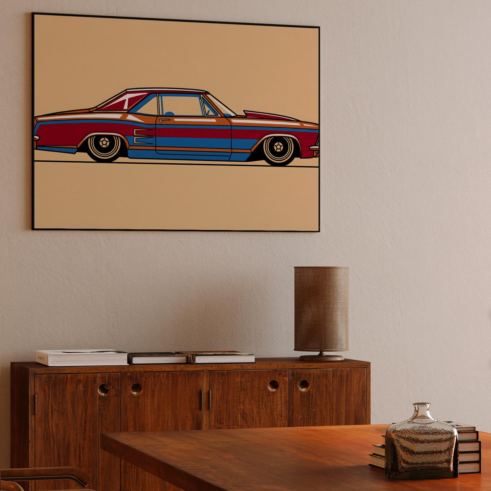 Striped Riviera Lowrider Illustration