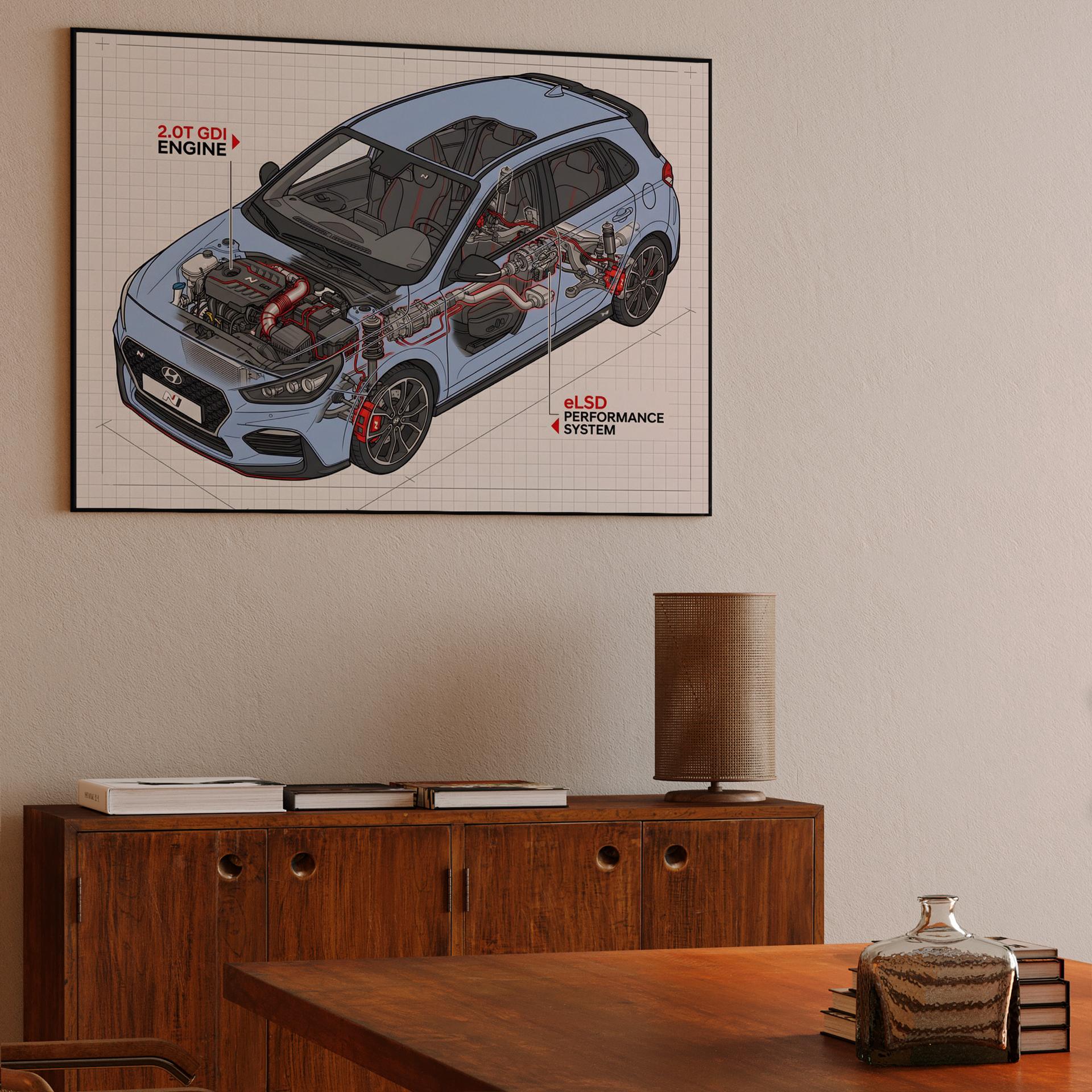 Hyundai i30 N Technical Cutaway Illustration