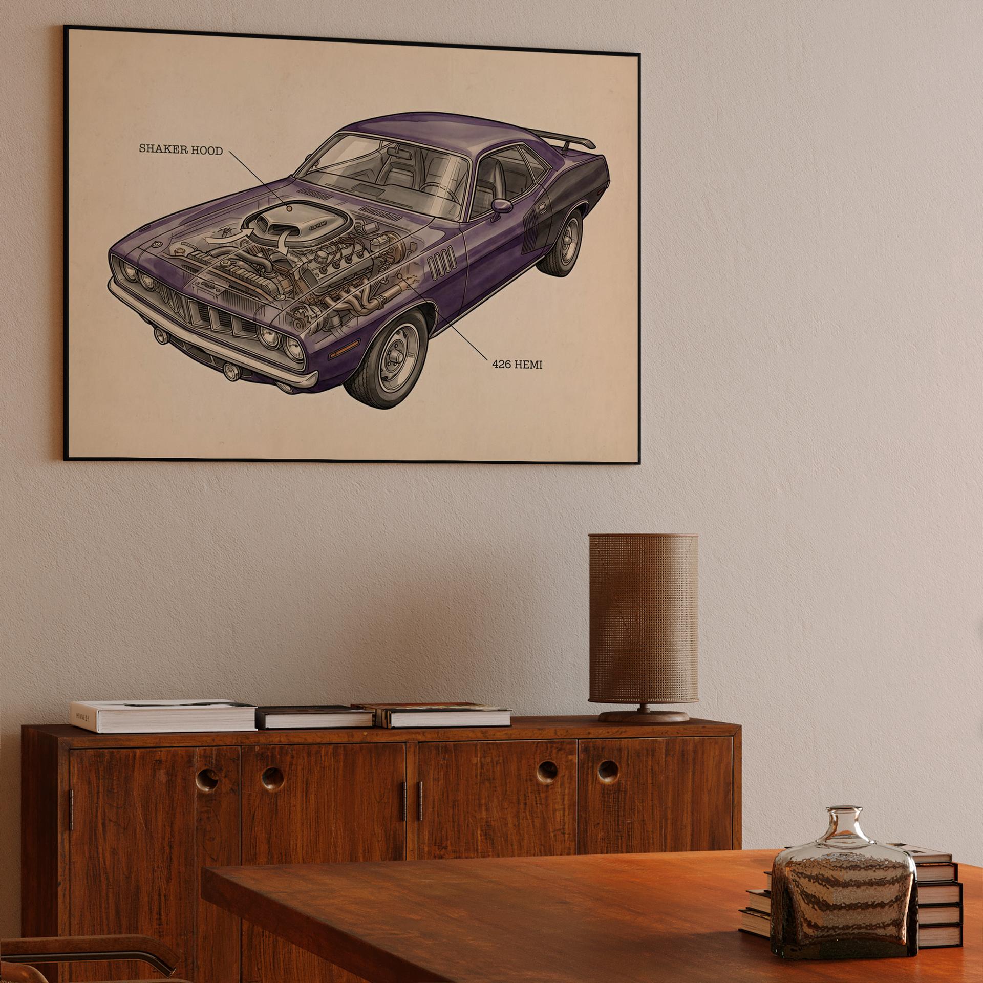 Hemi 'Cuda Anatomy: Technical Cutaway Illustration