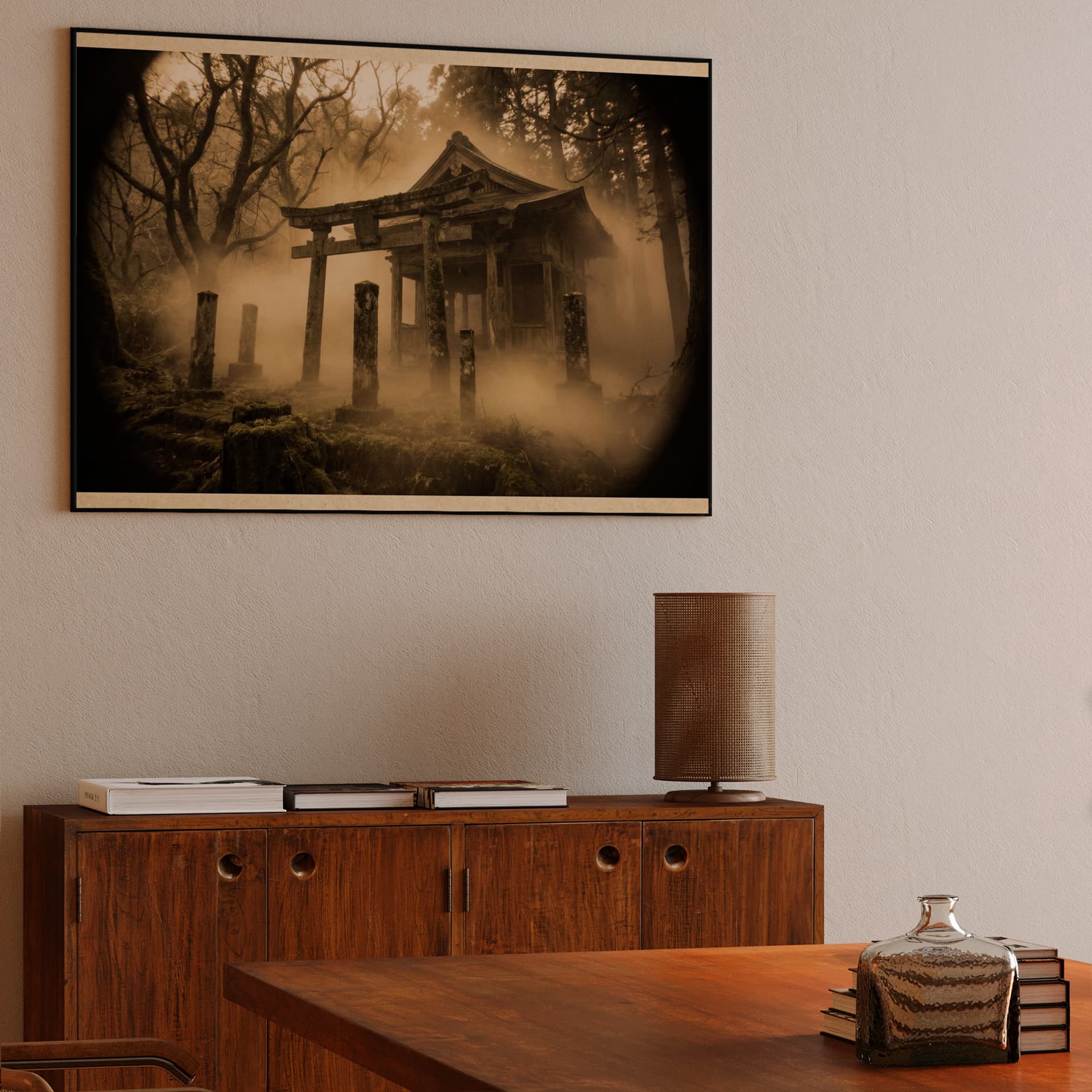 Fog-Drenched Shinto Sanctuary