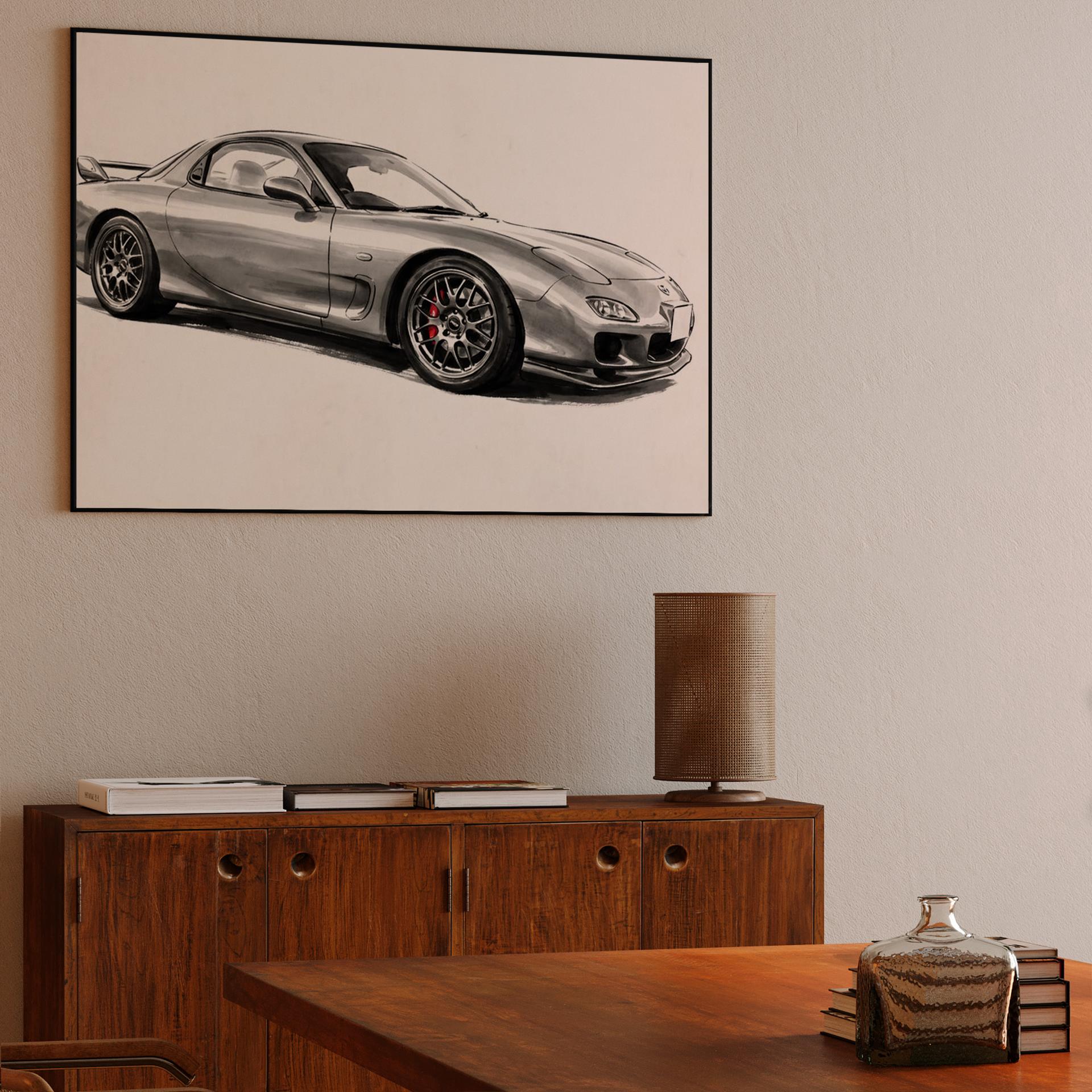 Mazda RX-7 Spirit R Minimalist Illustration