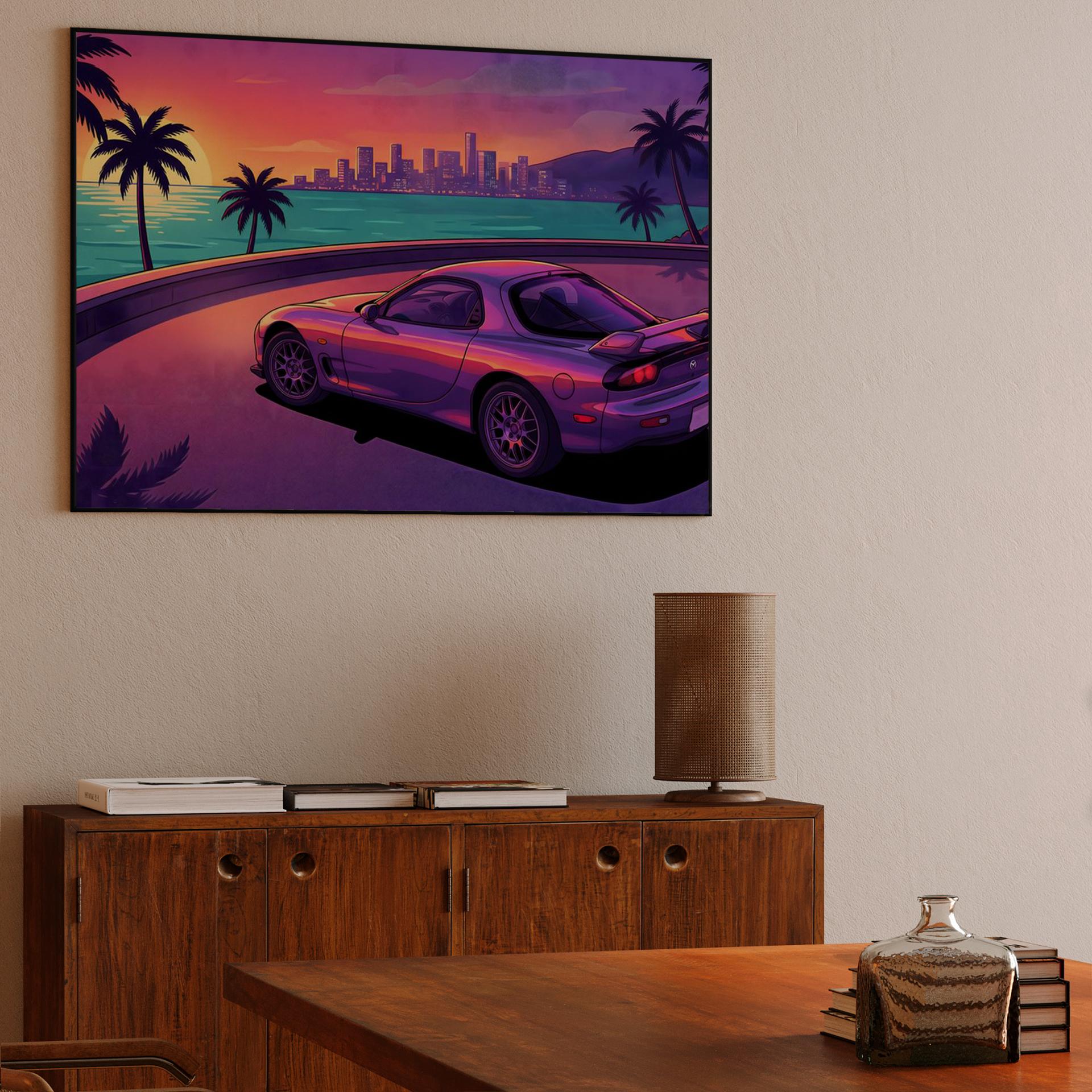 Mazda RX-7 FD Synthwave Sunset Drive