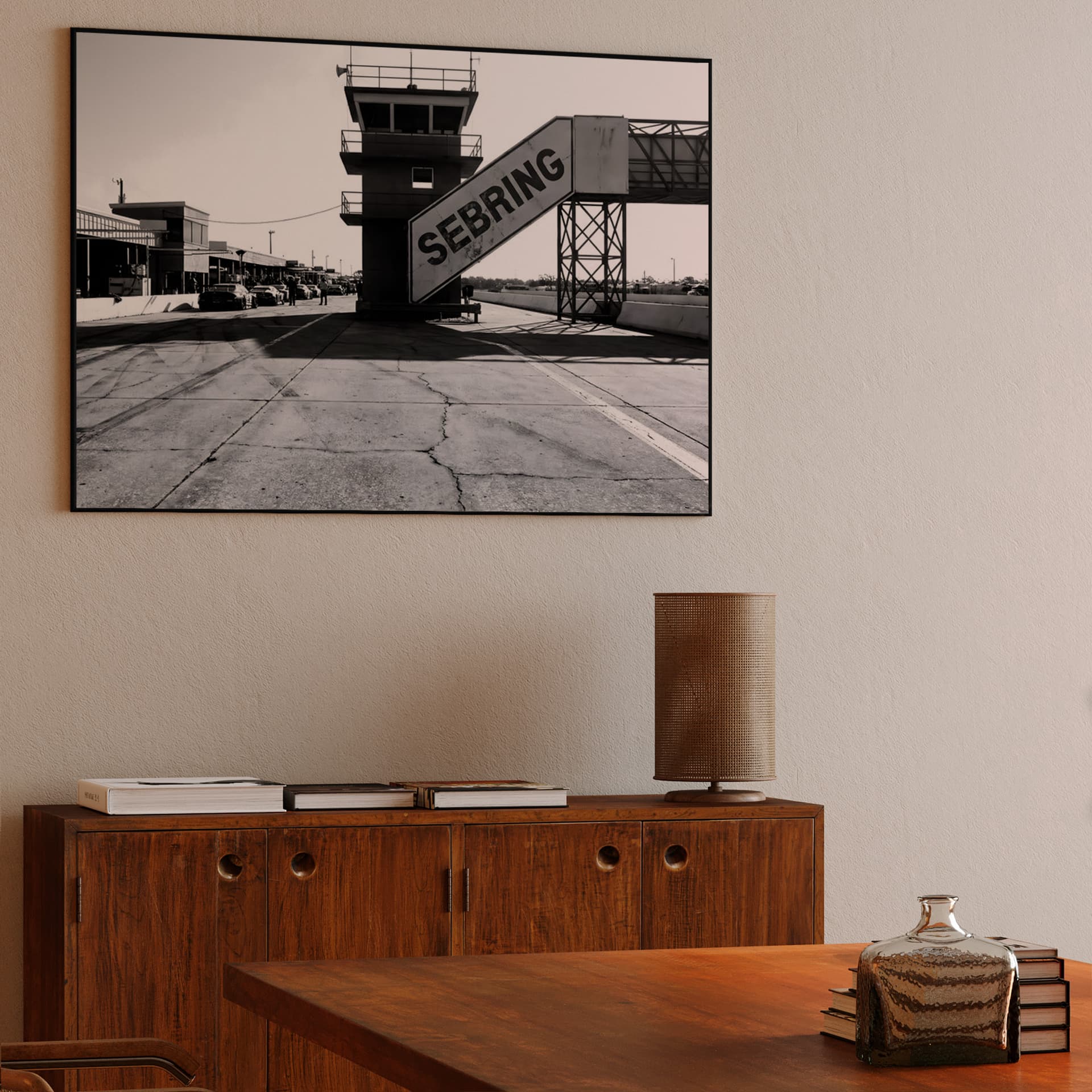 Historic Sebring Control Tower Black and White Photography