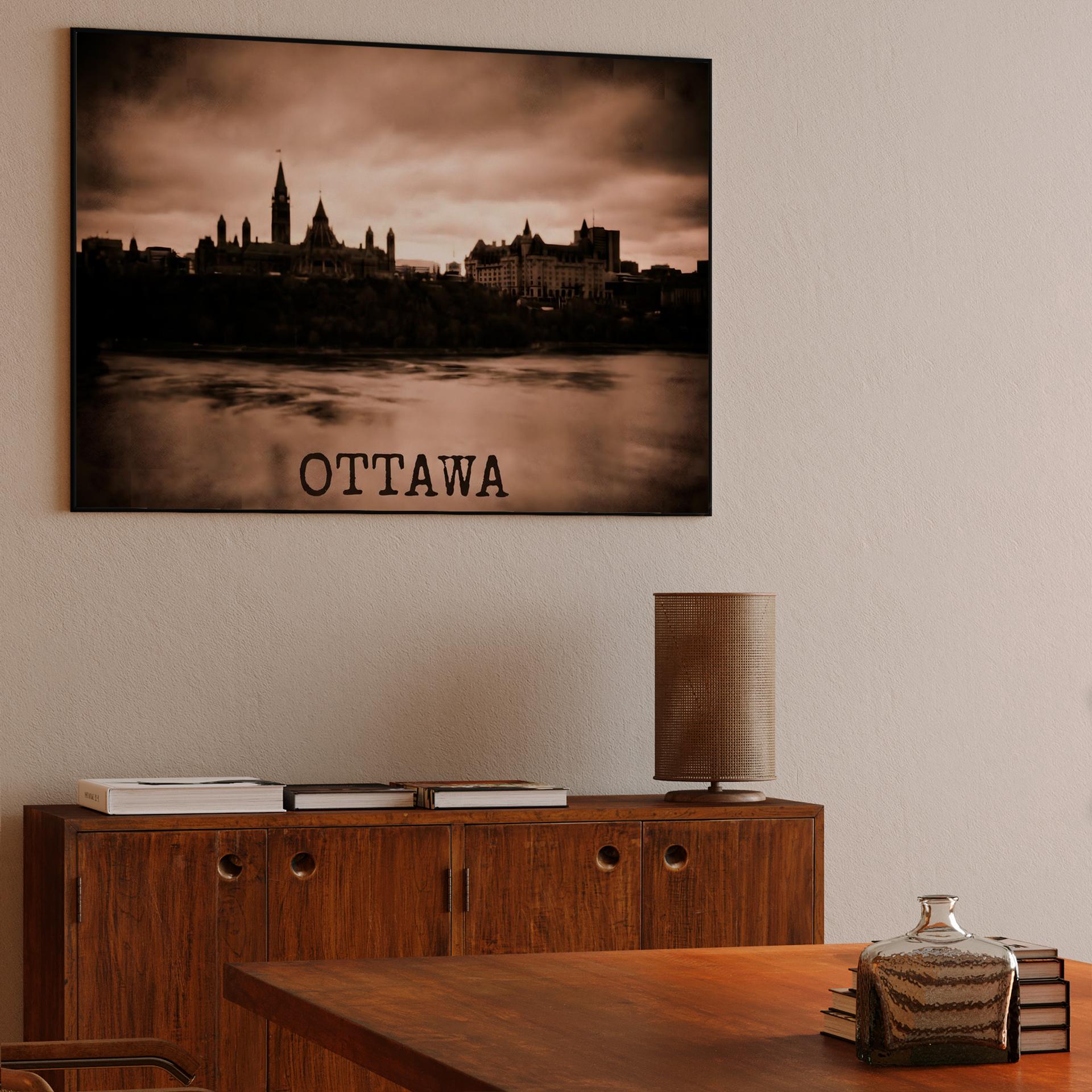 Sepia Skyline: Ottawa Miniature Perspective