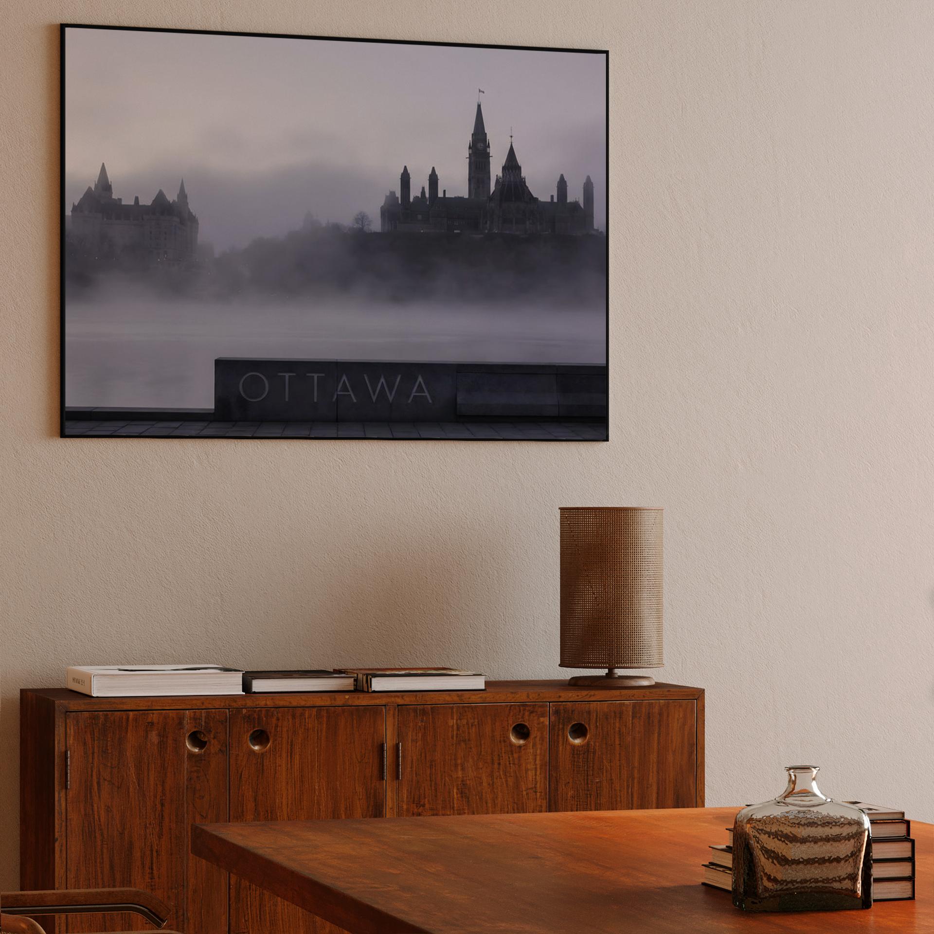Misty Morning in the Capital: Ottawa Silhouette
