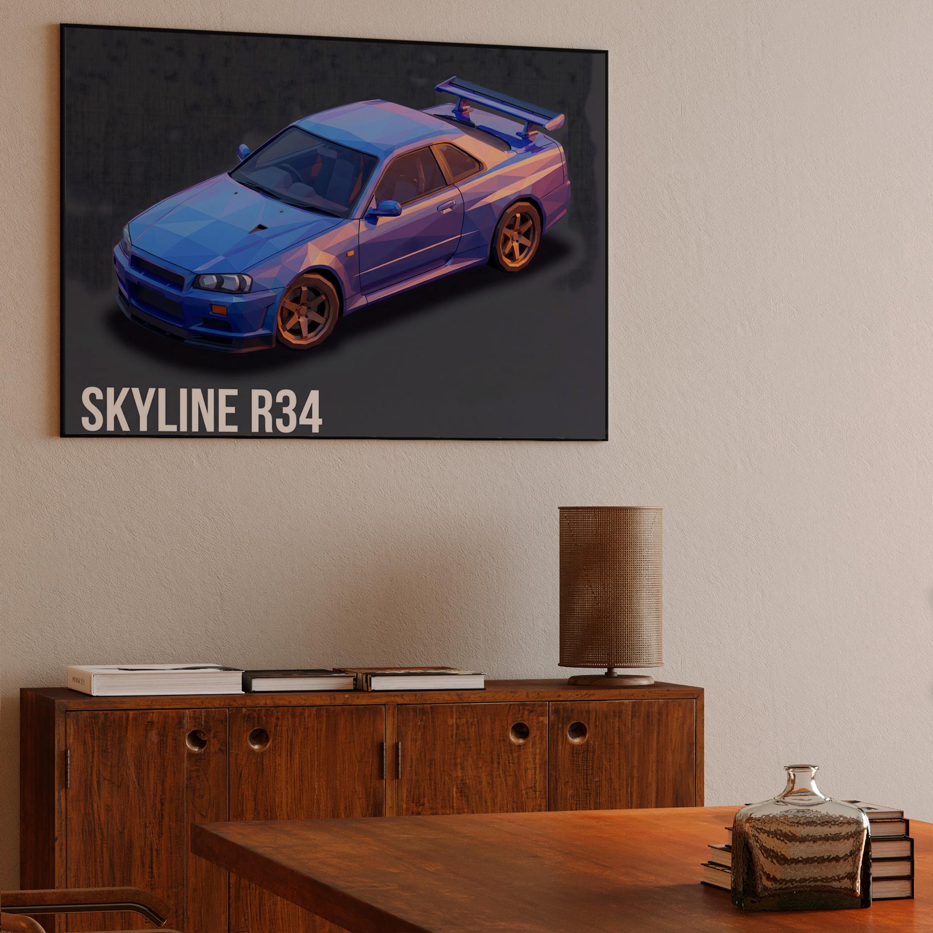 Skyline R34 Low Poly Geometric Edition