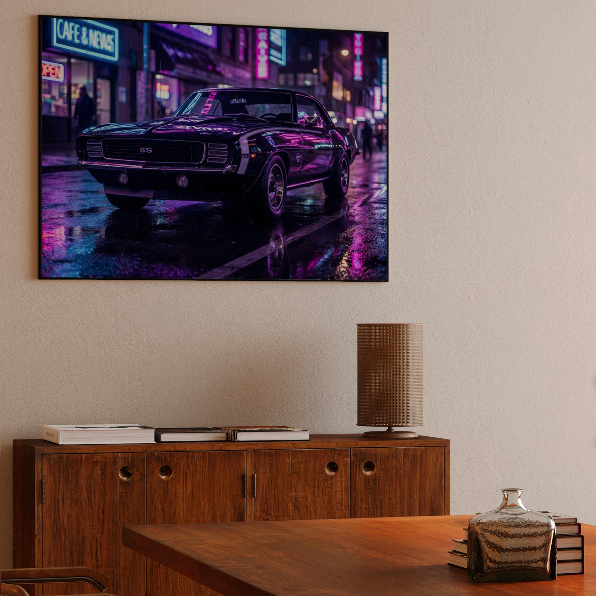 Camaro SS Neon City Rain