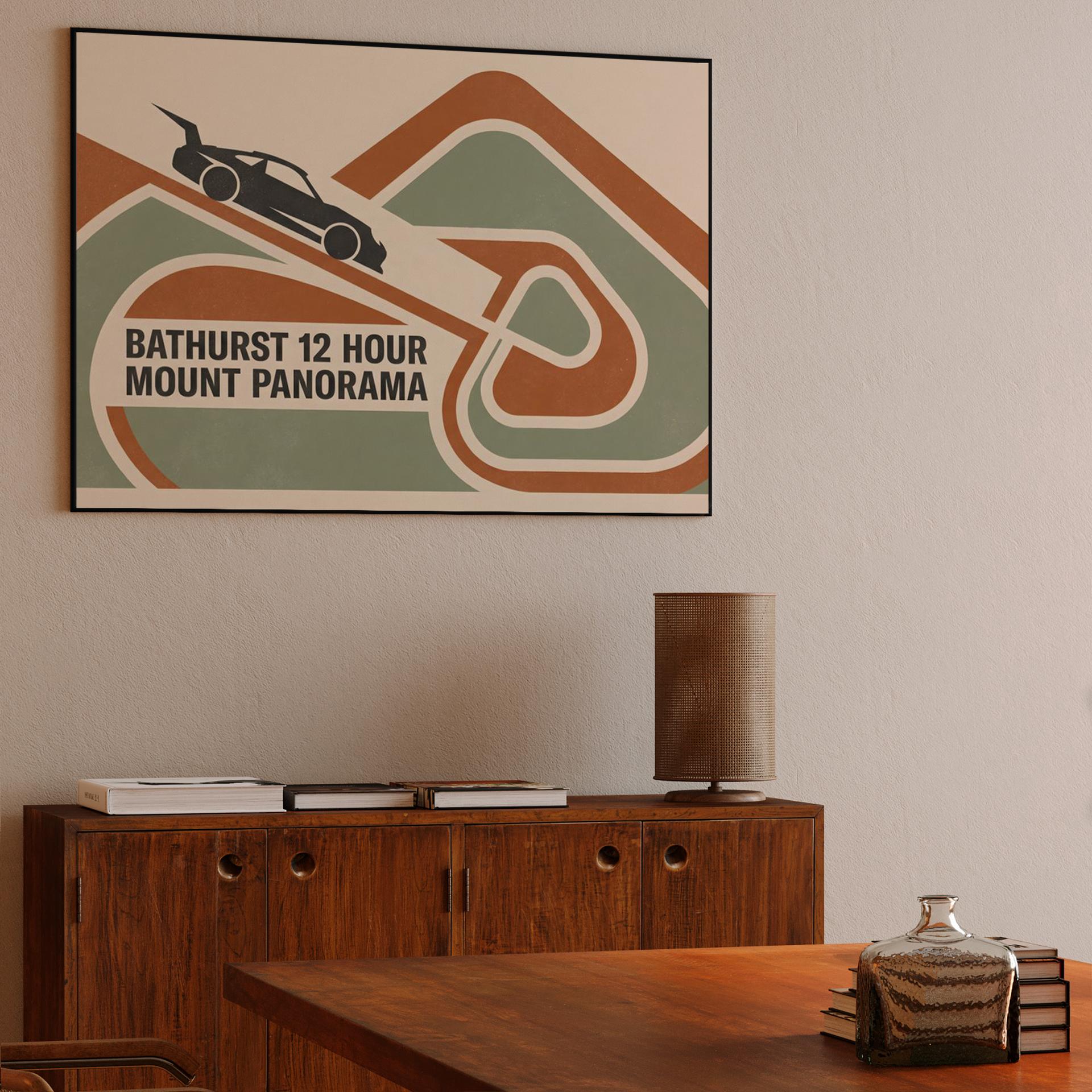 Bathurst 12 Hour: Mount Panorama Retro Geometric Poster