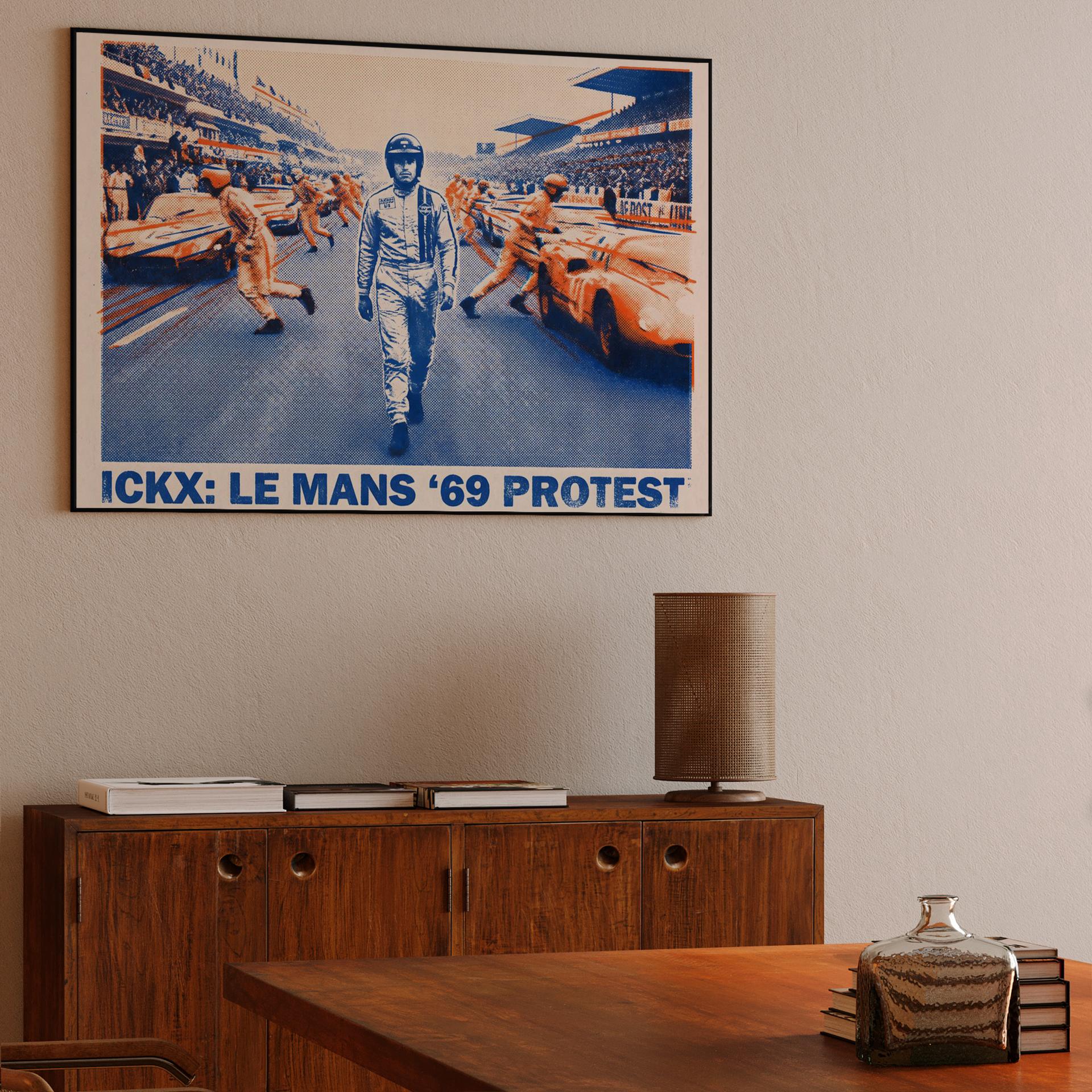 Ickx: Le Mans '69 Protest Halftone Graphic