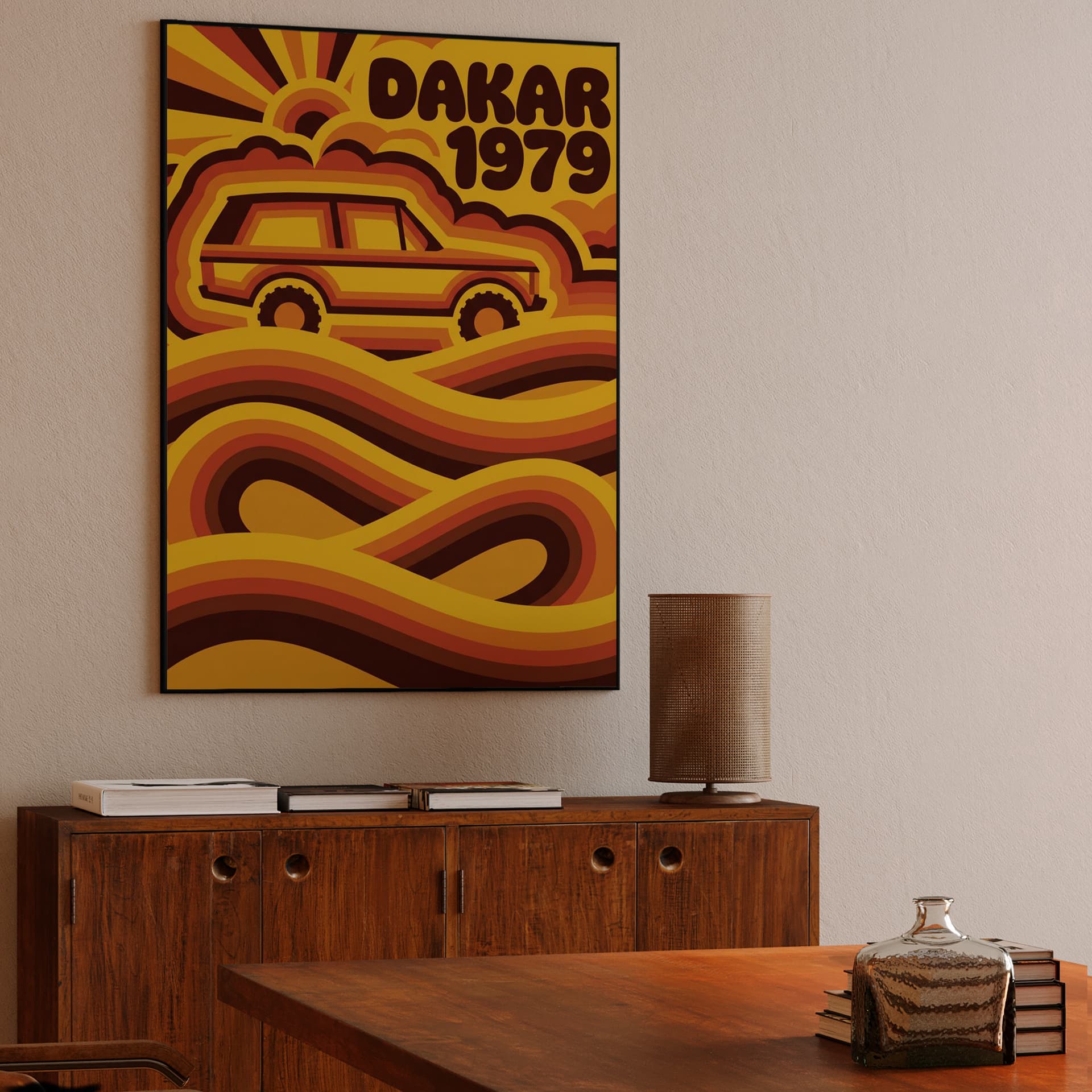 DAKAR 1979 Retro Psychedelic Rally Poster