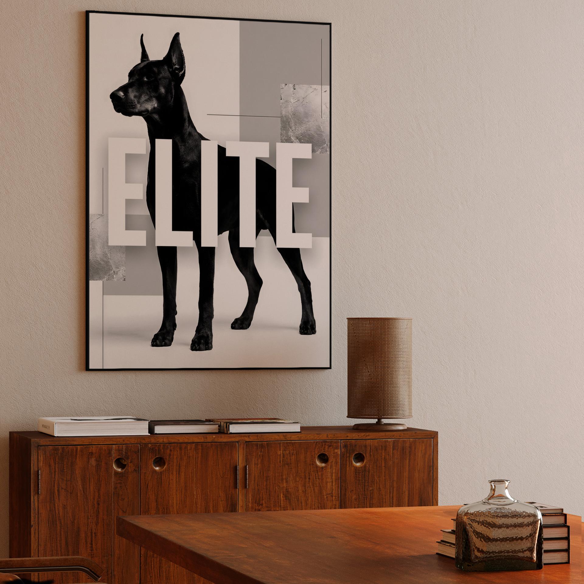 Elite Doberman: Minimalist Geometric Collage