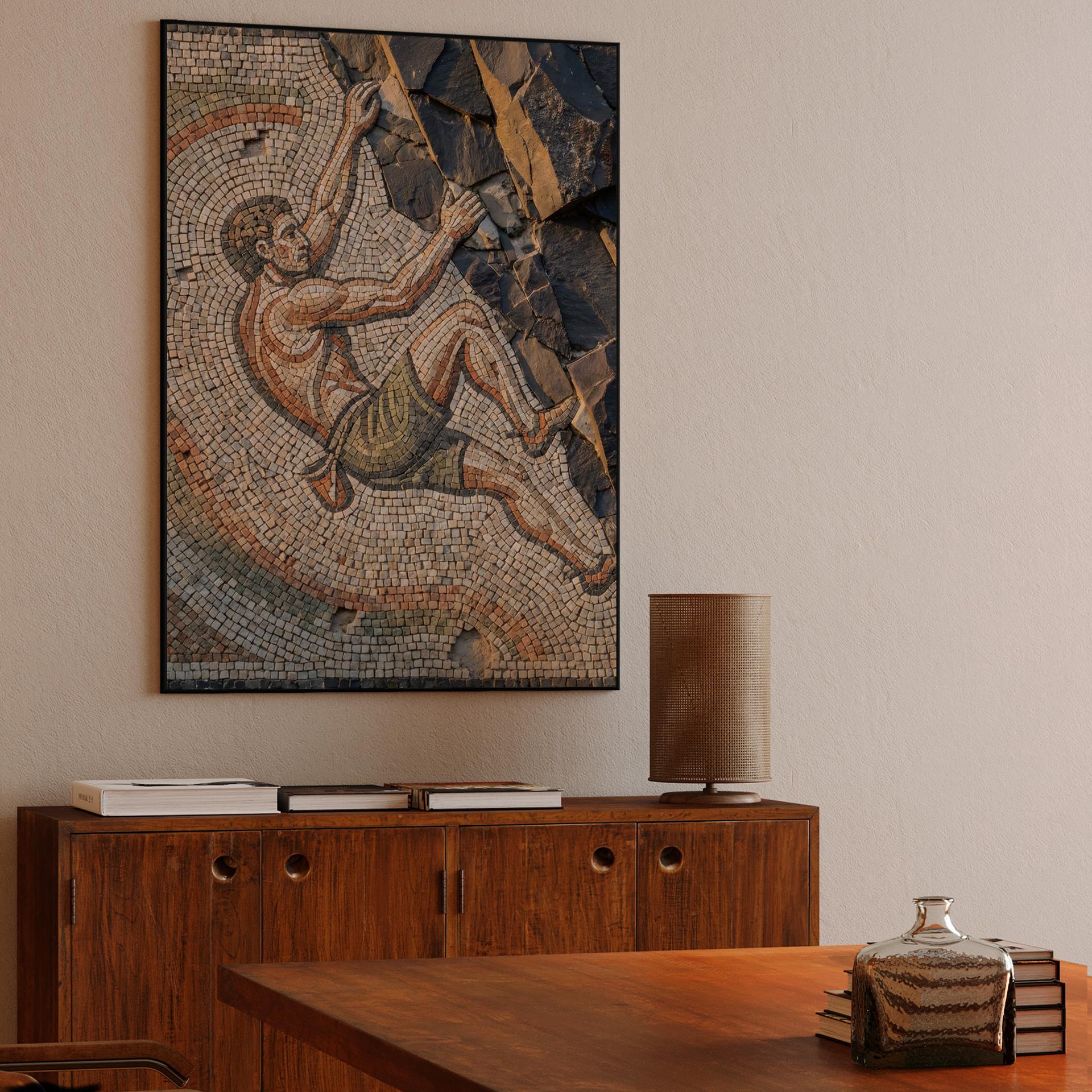 The Eternal Ascent: Classical Mosaic Climber