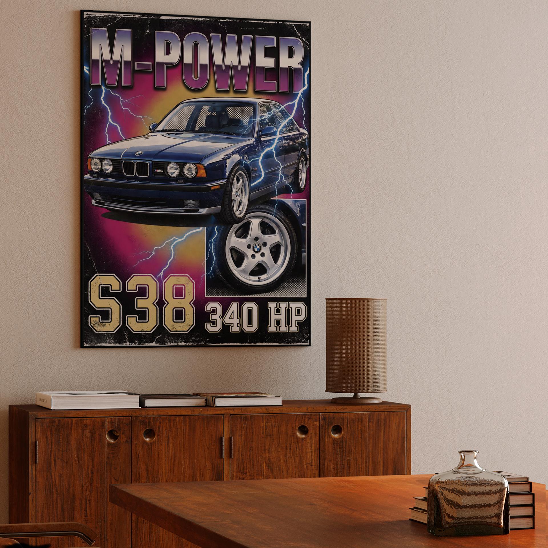 BMW M5 E34: S38 M-Power Lightning Poster