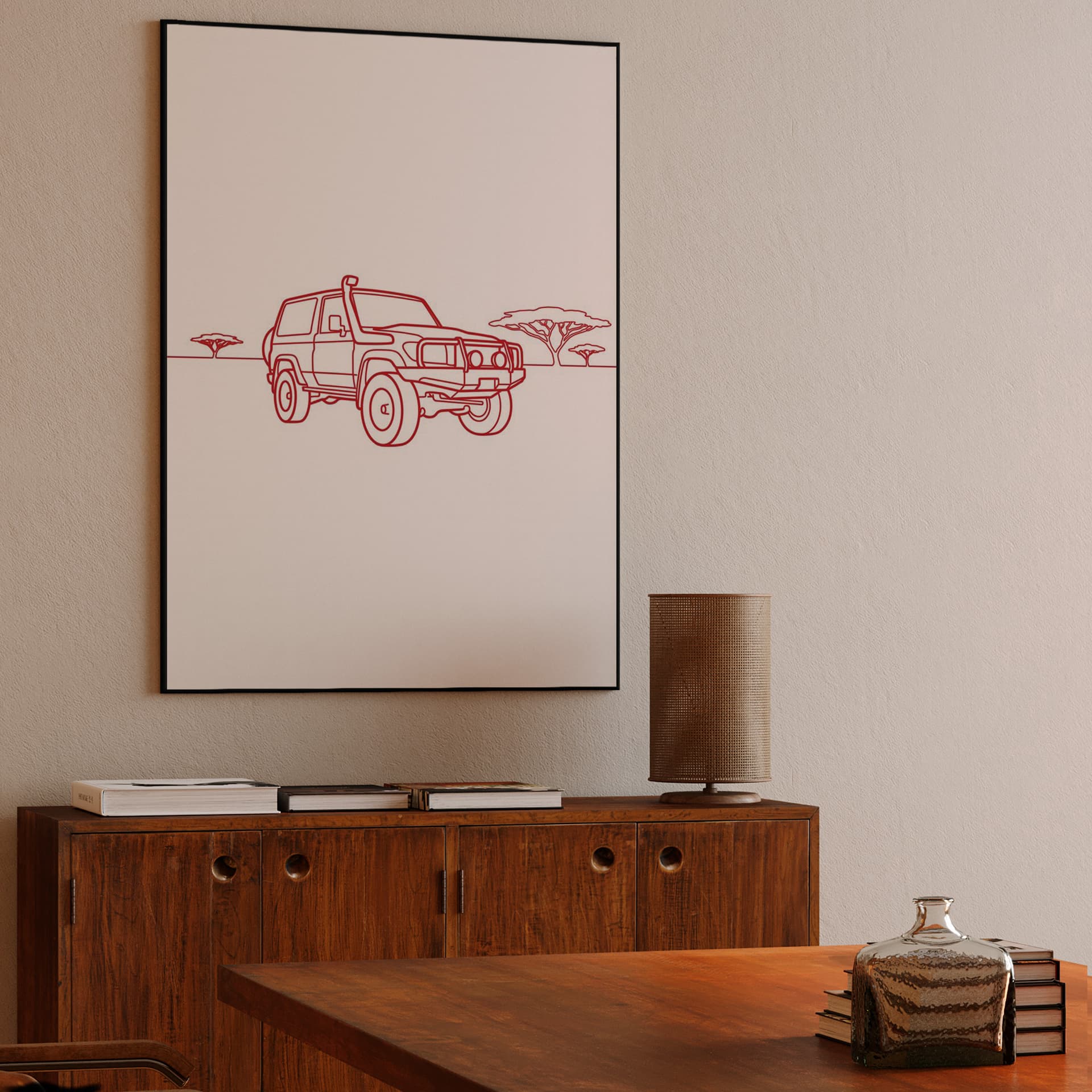 Toyota Land Cruiser 70 Series Safari Line Art