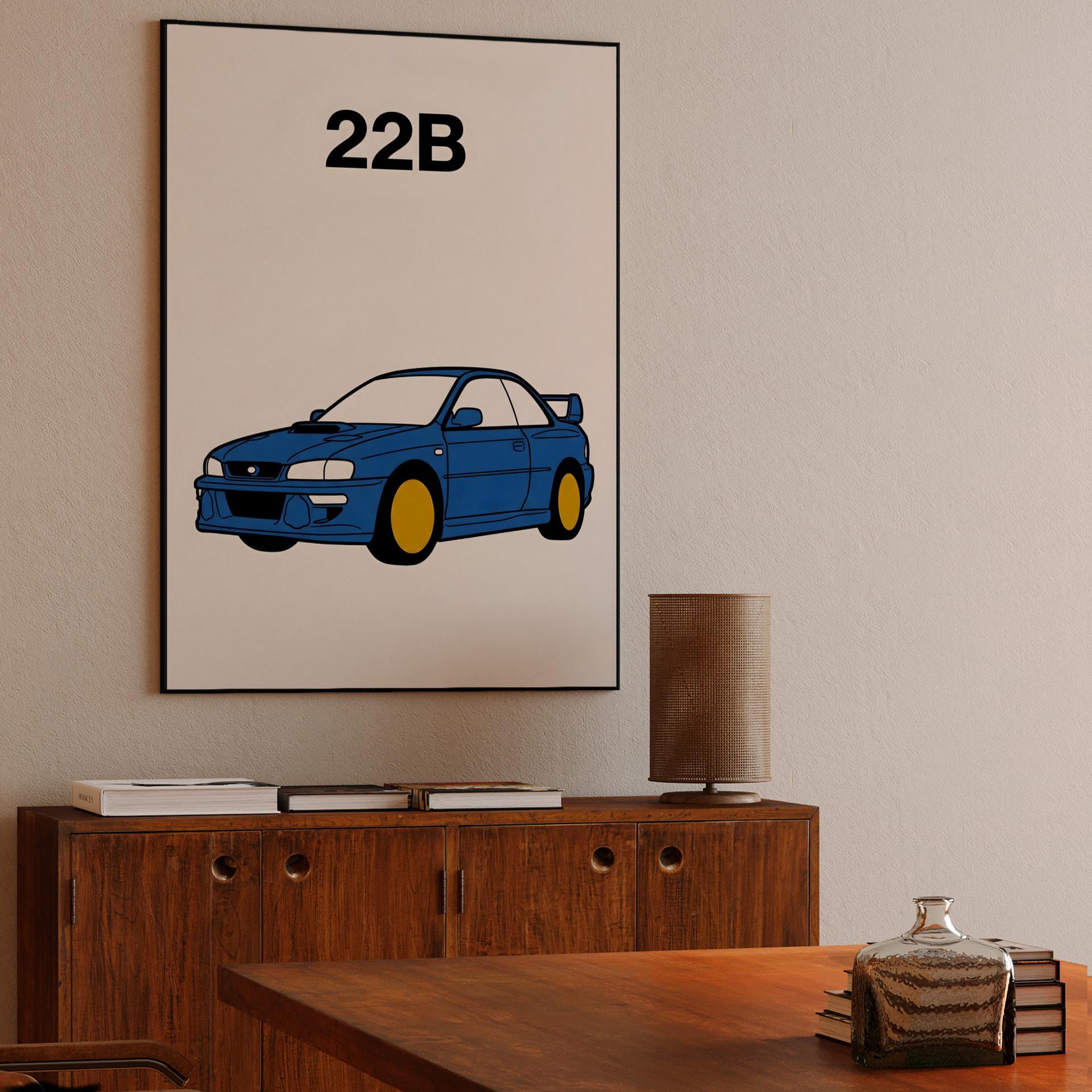 Subaru 22B STi: Minimalist Flat Graphic