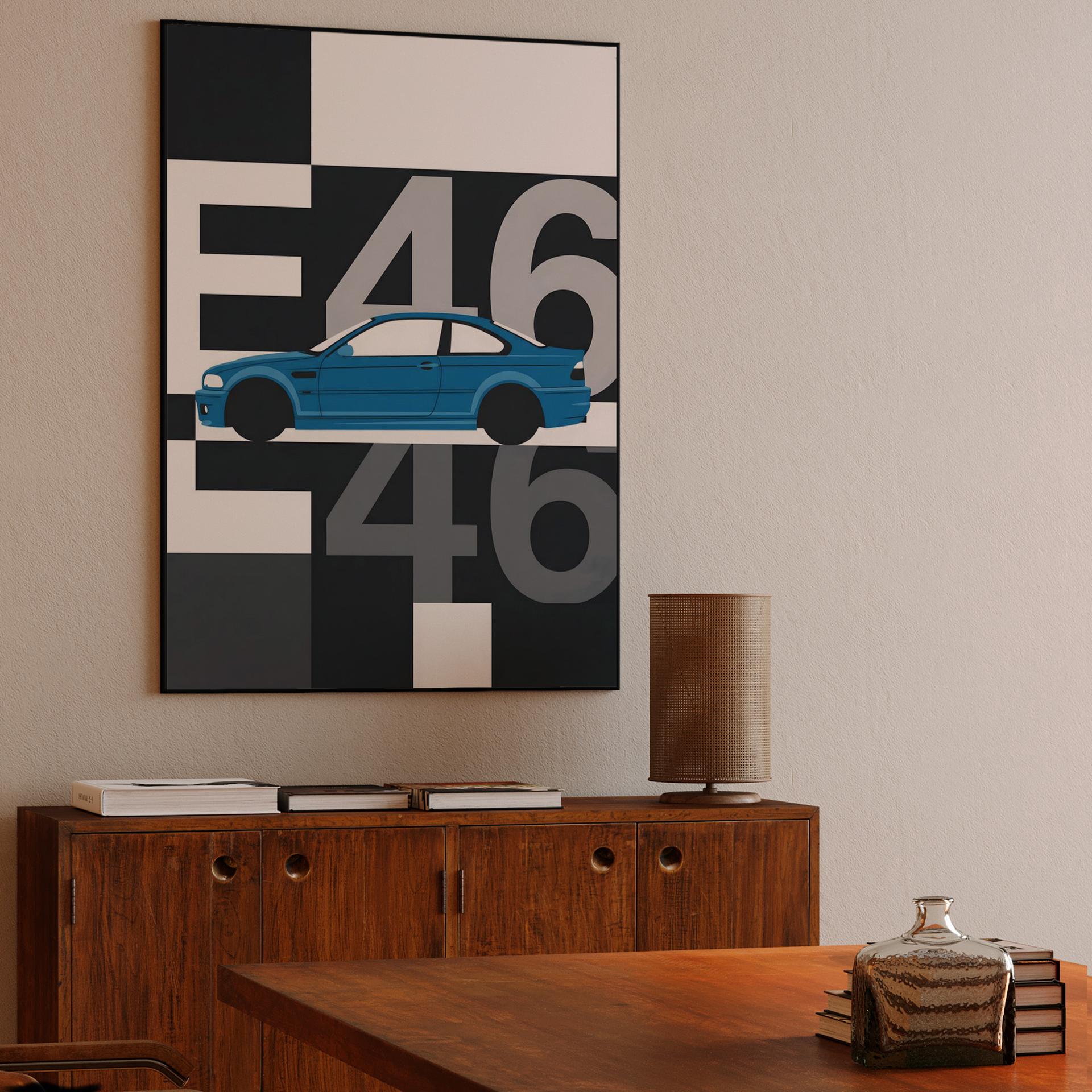 BMW E46 M3 Geometric Typography