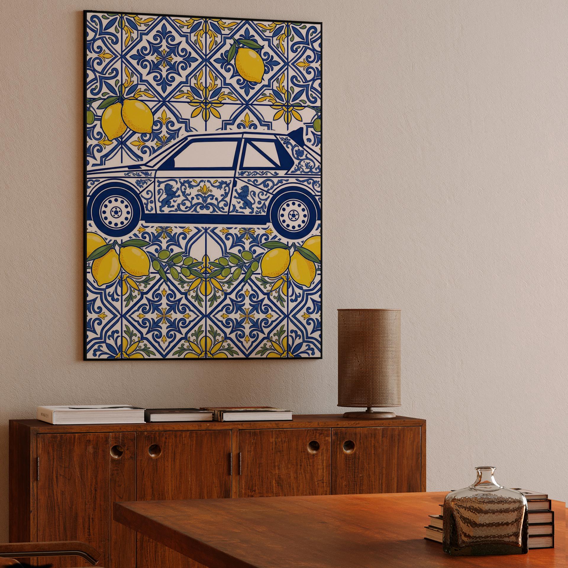 Mediterranean S4: Lancia Delta Maiolica Tile Art