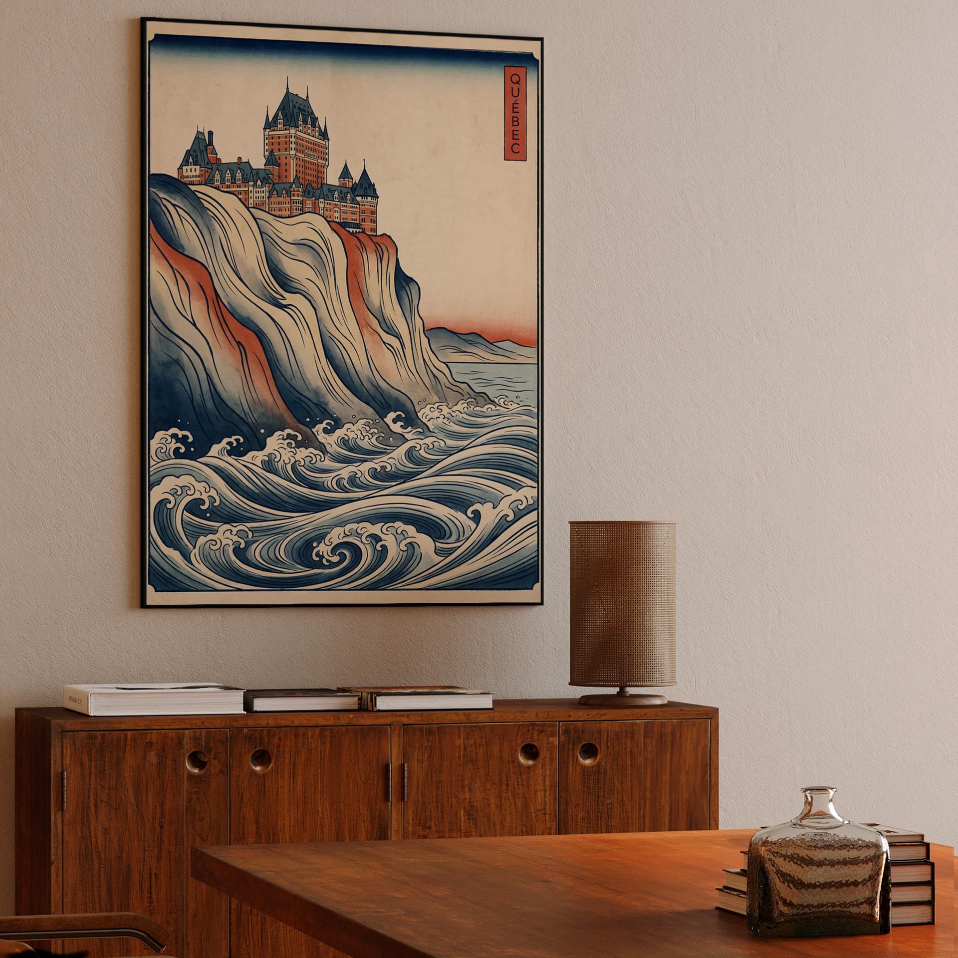 The Great Wave of Quebec: Château Frontenac Ukiyo-e