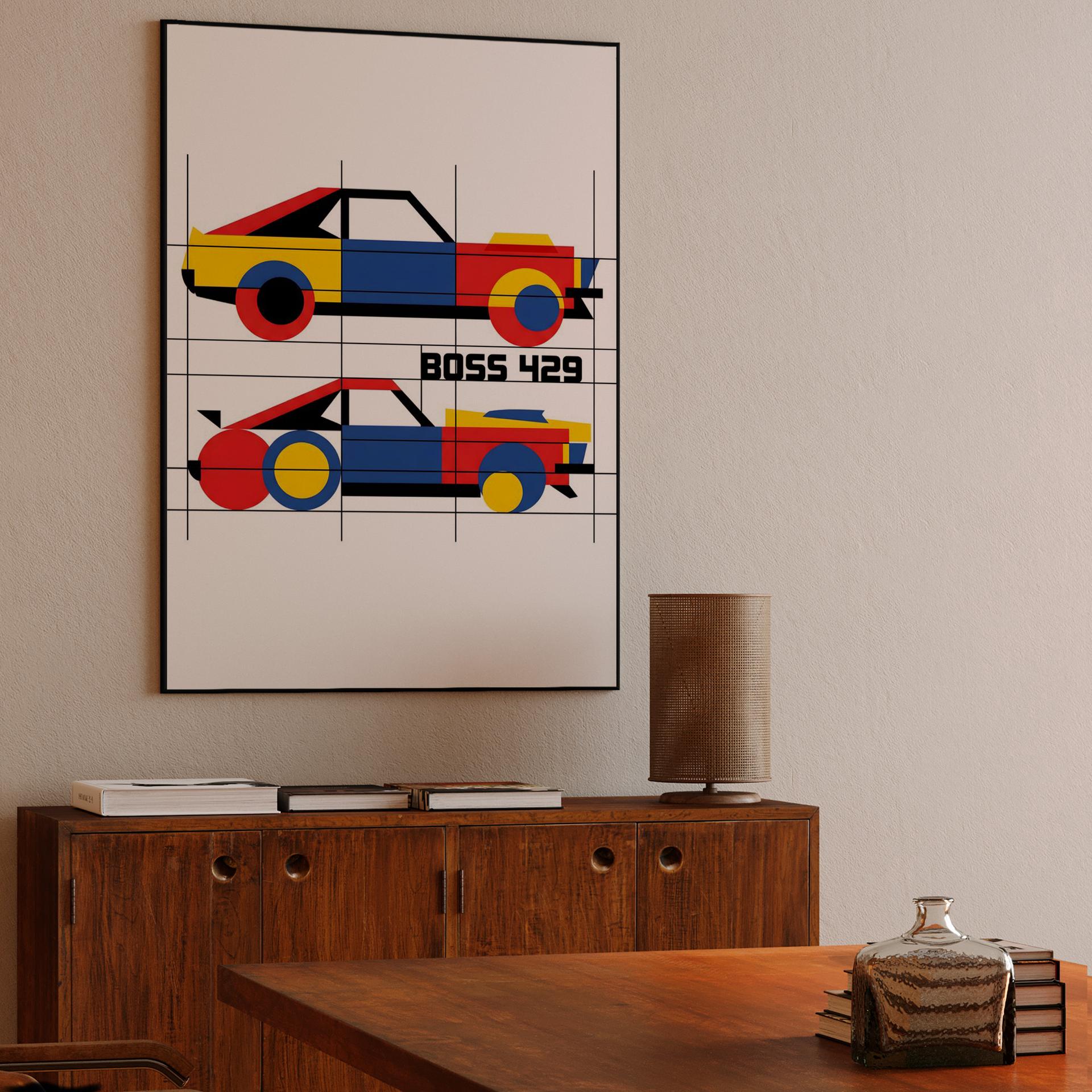 Mustang Boss 429 De Stijl Composition