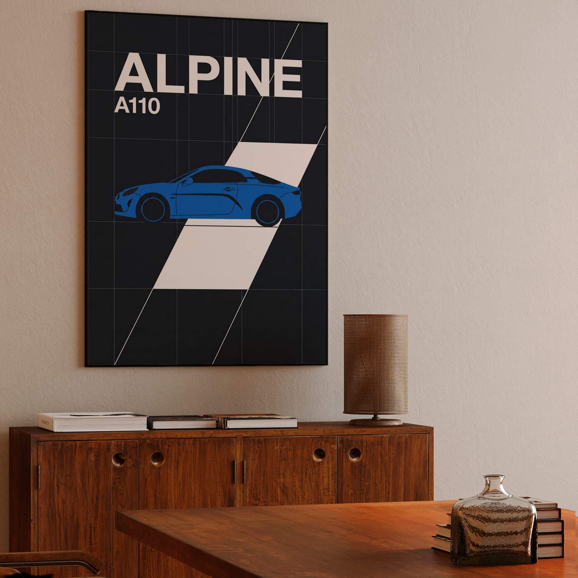 Alpine A110 Minimalist Grid Graphic