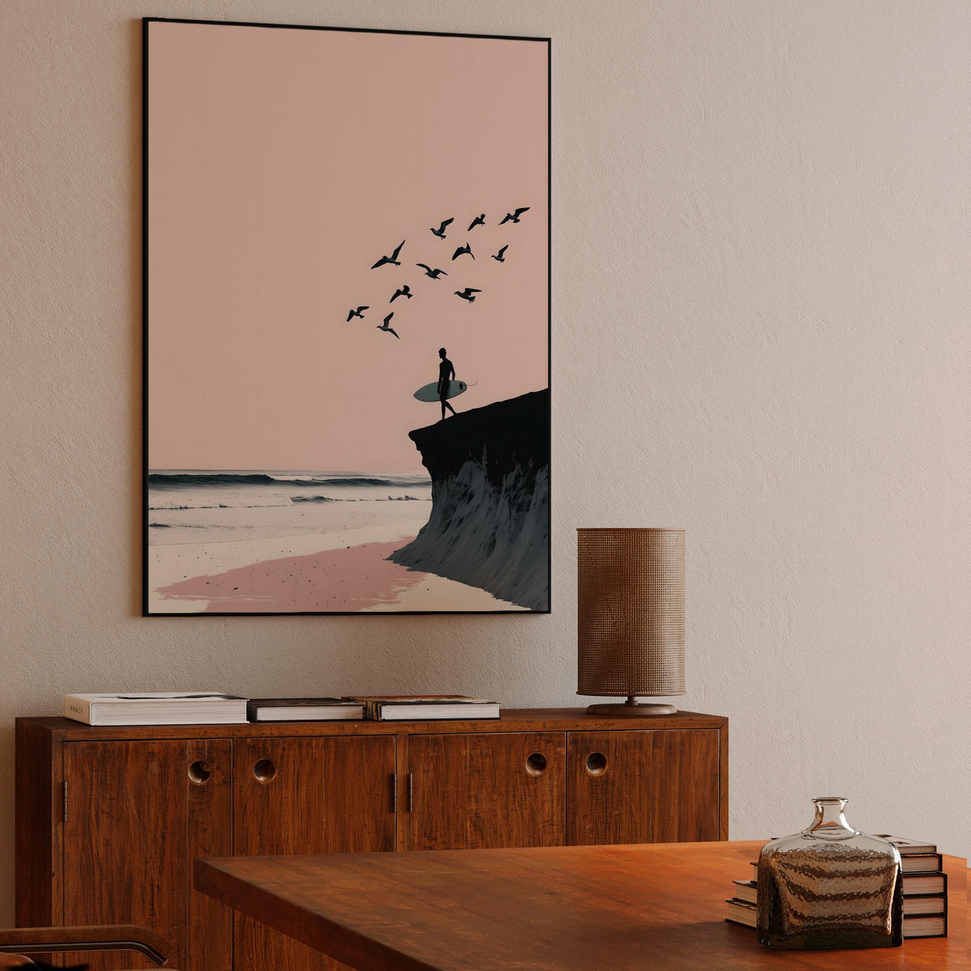 Pastel Surfer Silhouette