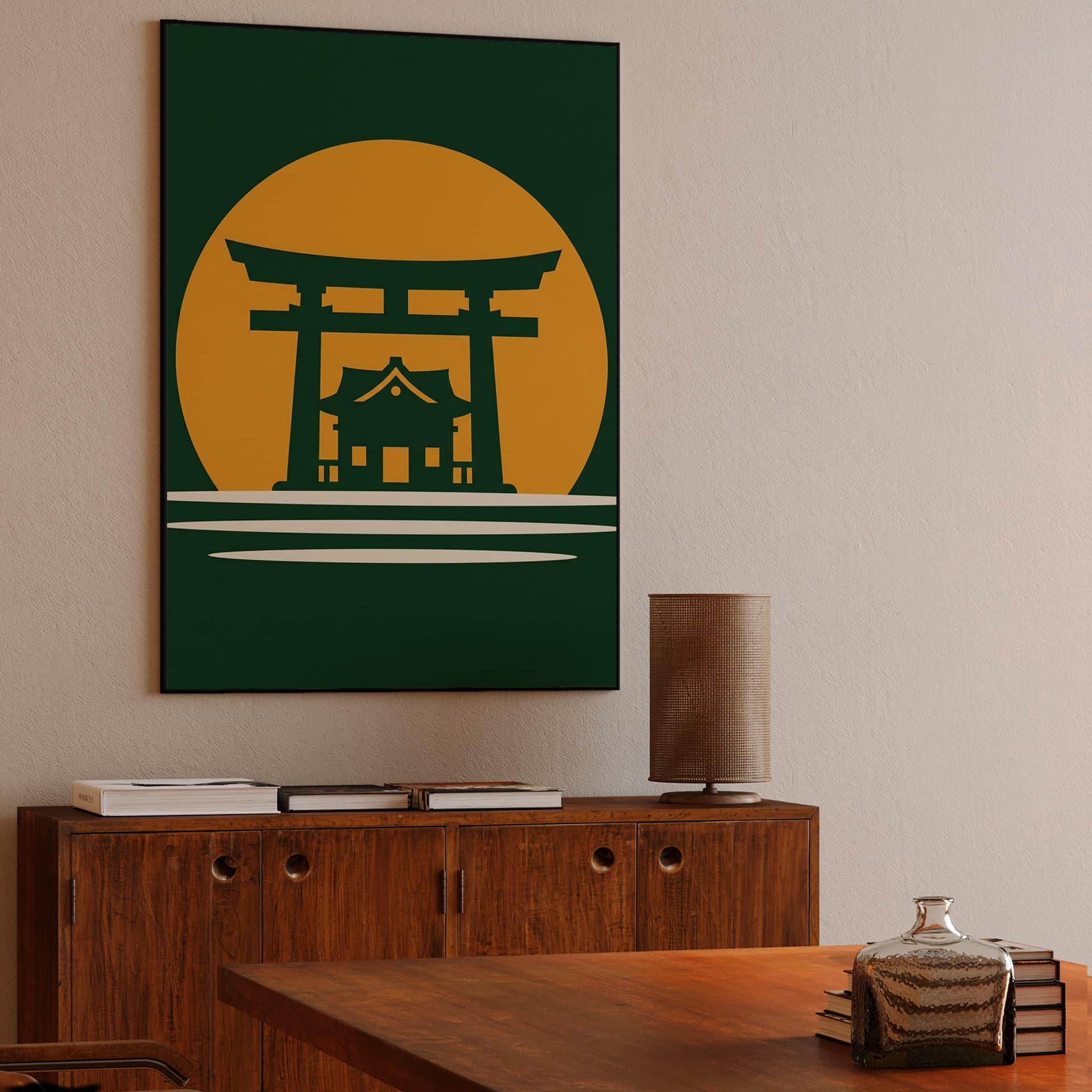 Emerald Sun: Minimalist Shinto Shrine