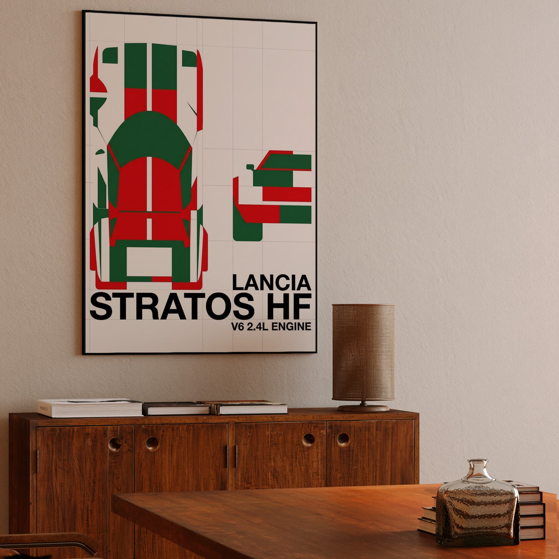Lancia Stratos HF Minimalist Grid Poster