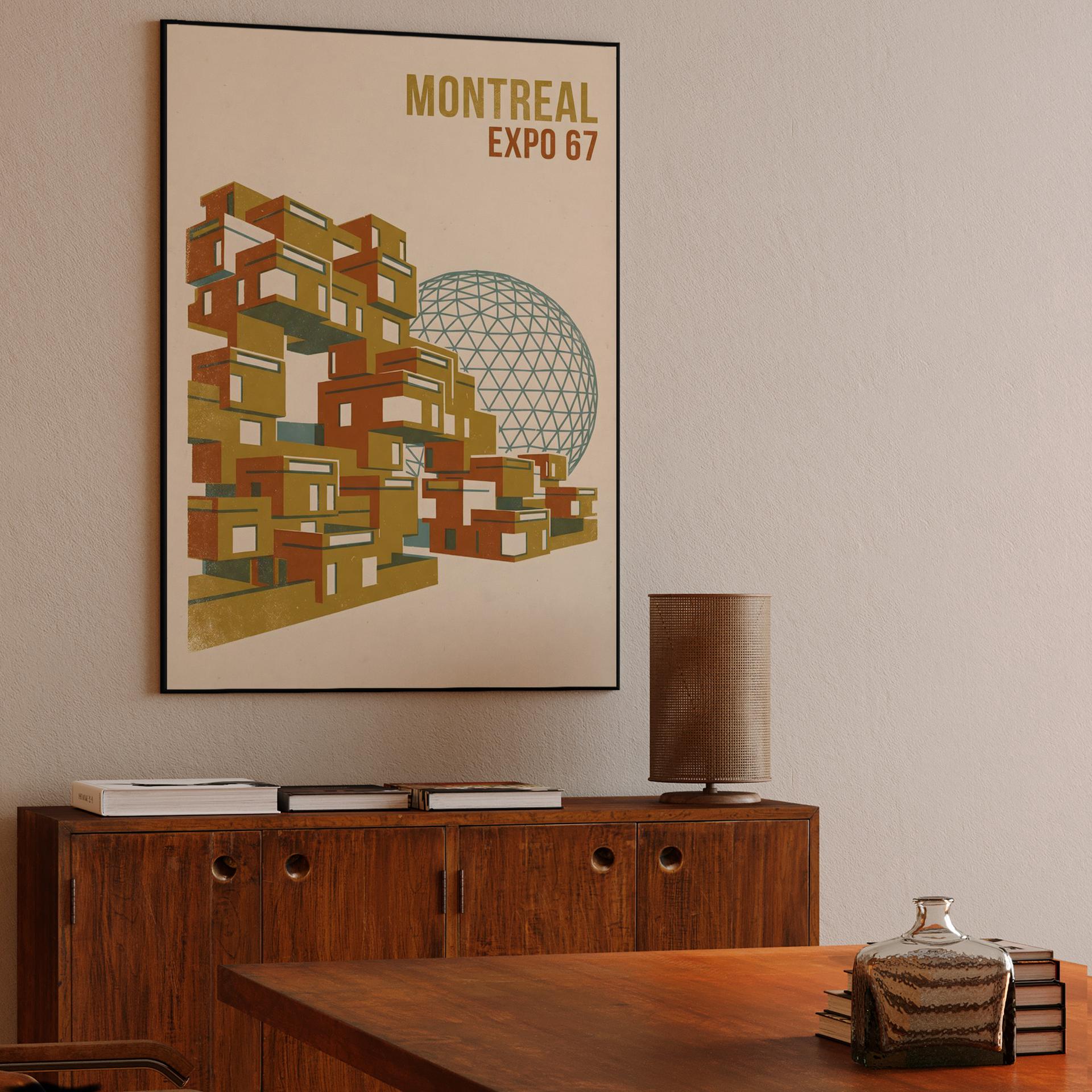 Montreal Expo 67: Habitat & Biosphere Retro Poster