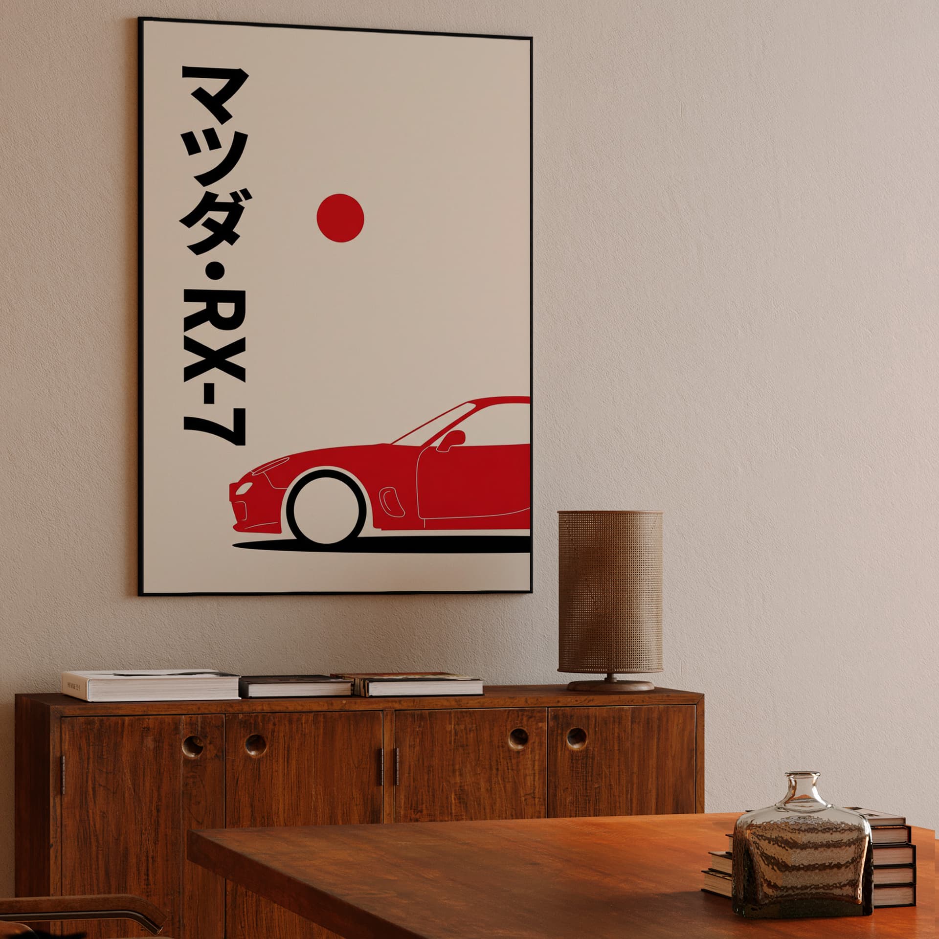 Mazda RX-7 FD3S Rising Sun Minimalist Poster