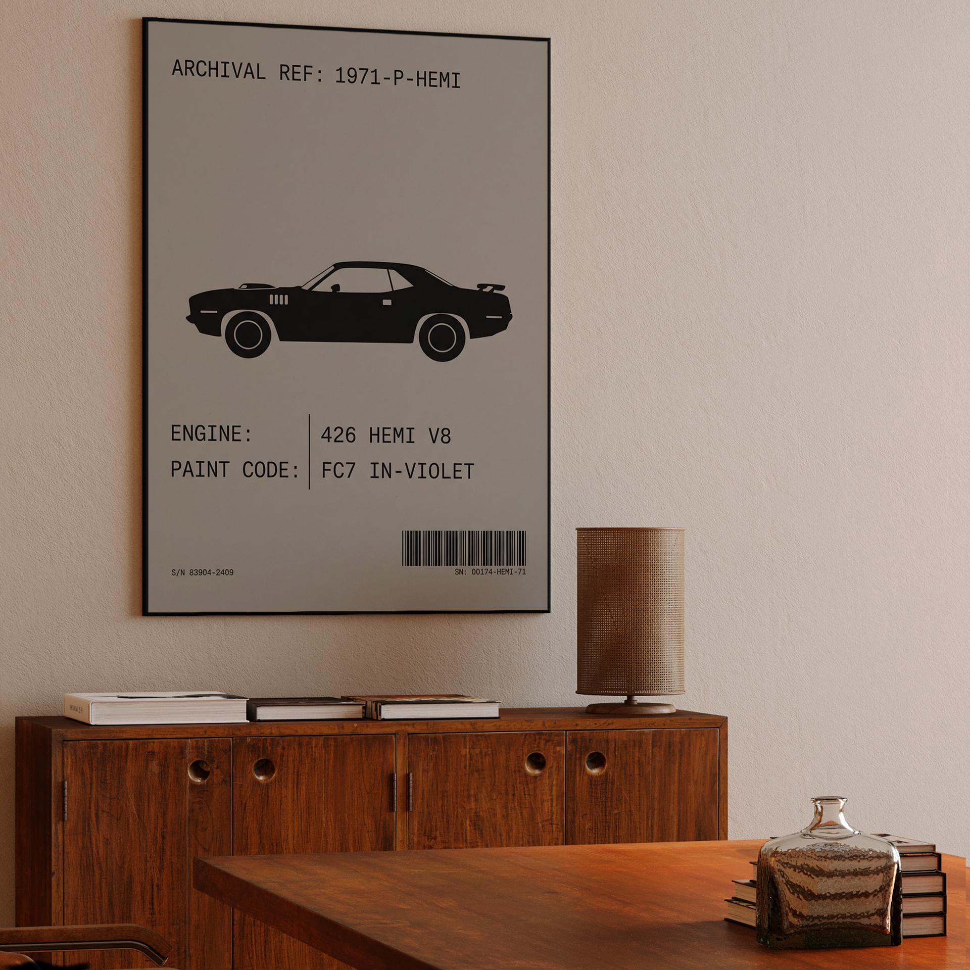 1971 Hemi 'Cuda Archival Reference Illustration