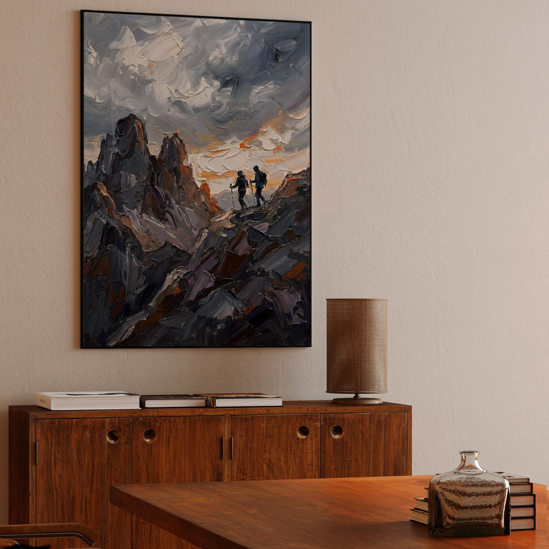 Tre Cime Hikers Impasto Landscape