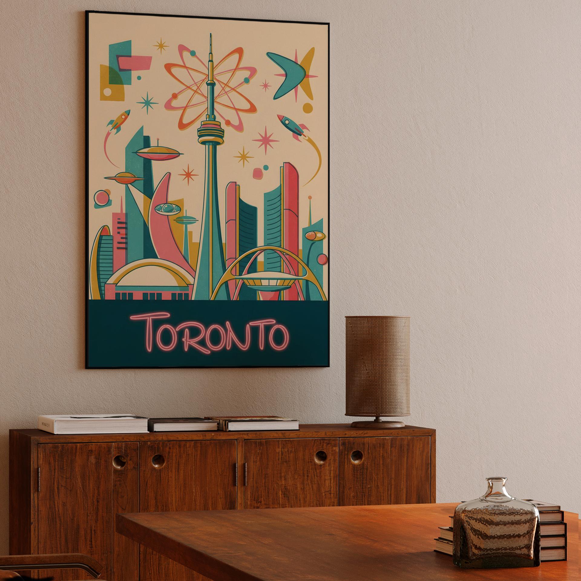 Toronto Space Age: Retro-Futuristic CN Tower & Rogers Centre