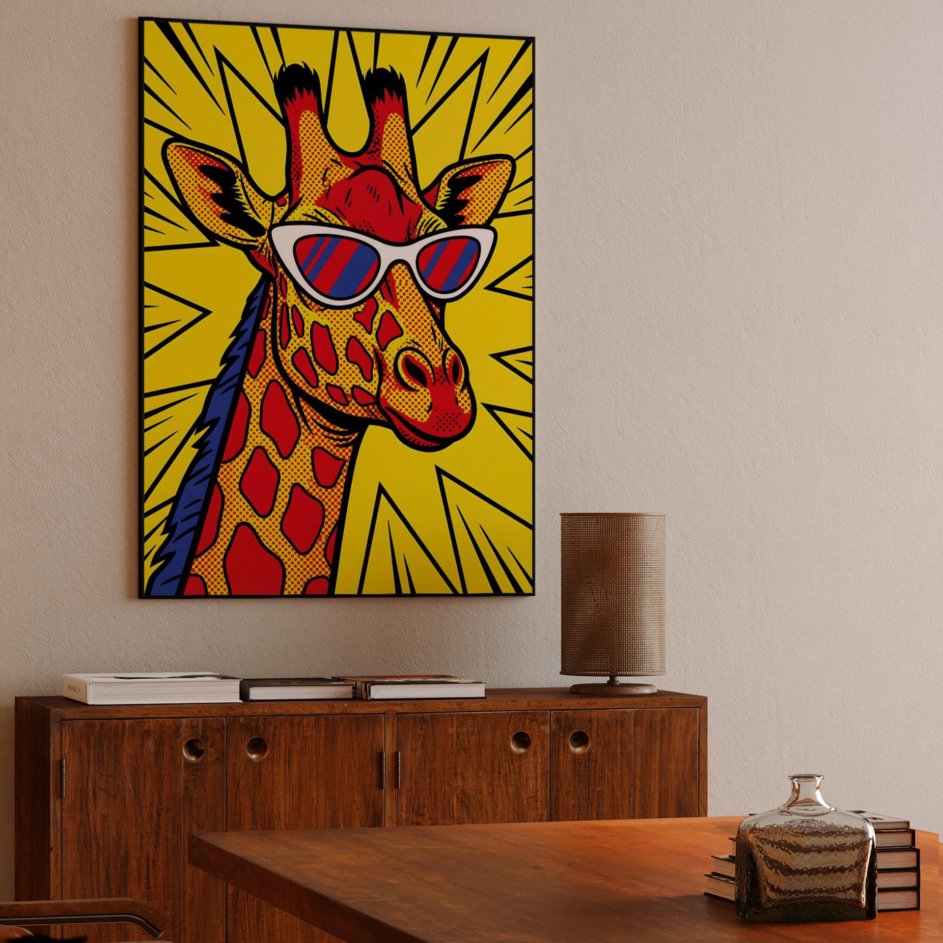 Retro Sunglasses Giraffe Pop Art