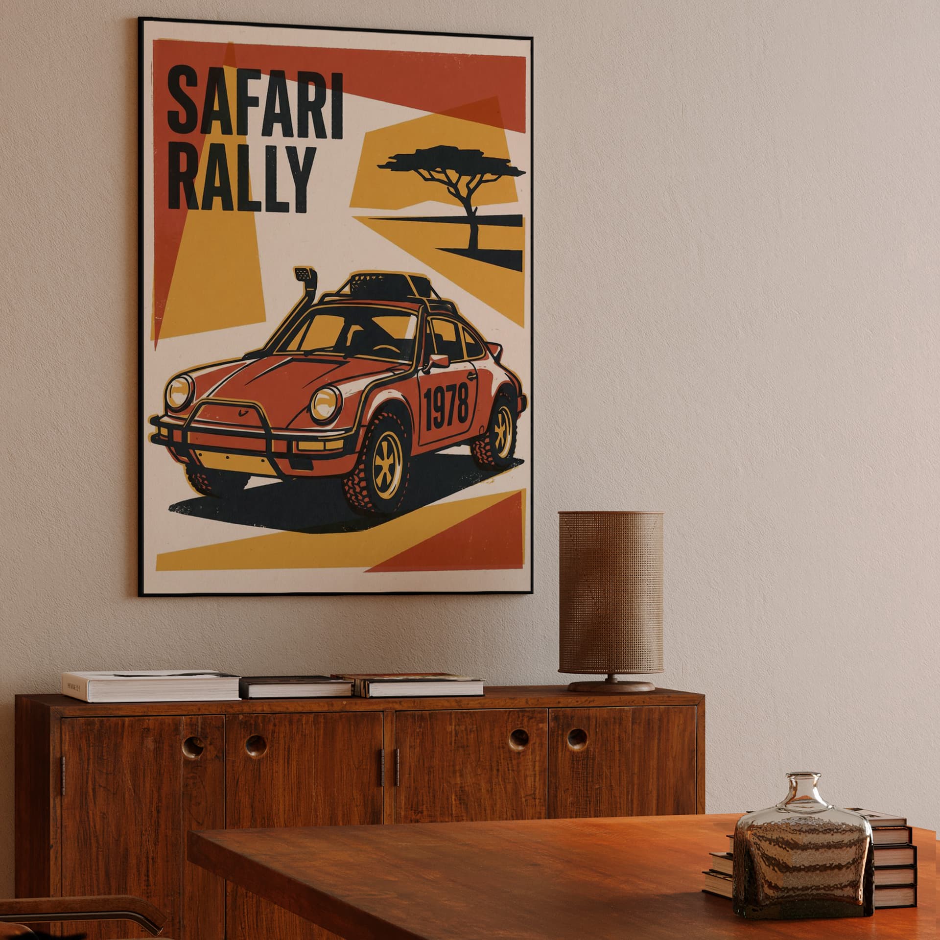 1978 Porsche 911 Safari Rally Savanna Poster