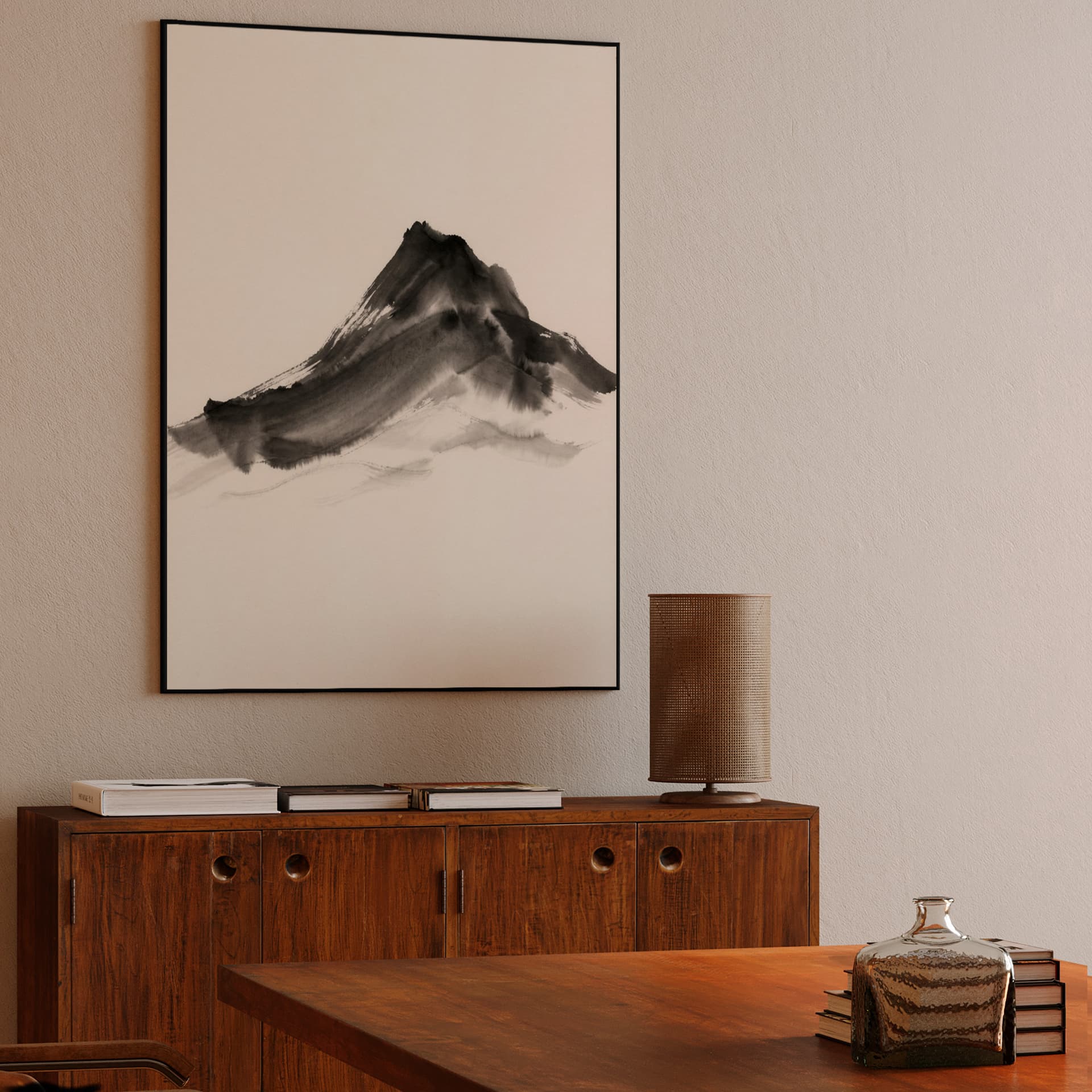 Zen Mountain Ink Wash
