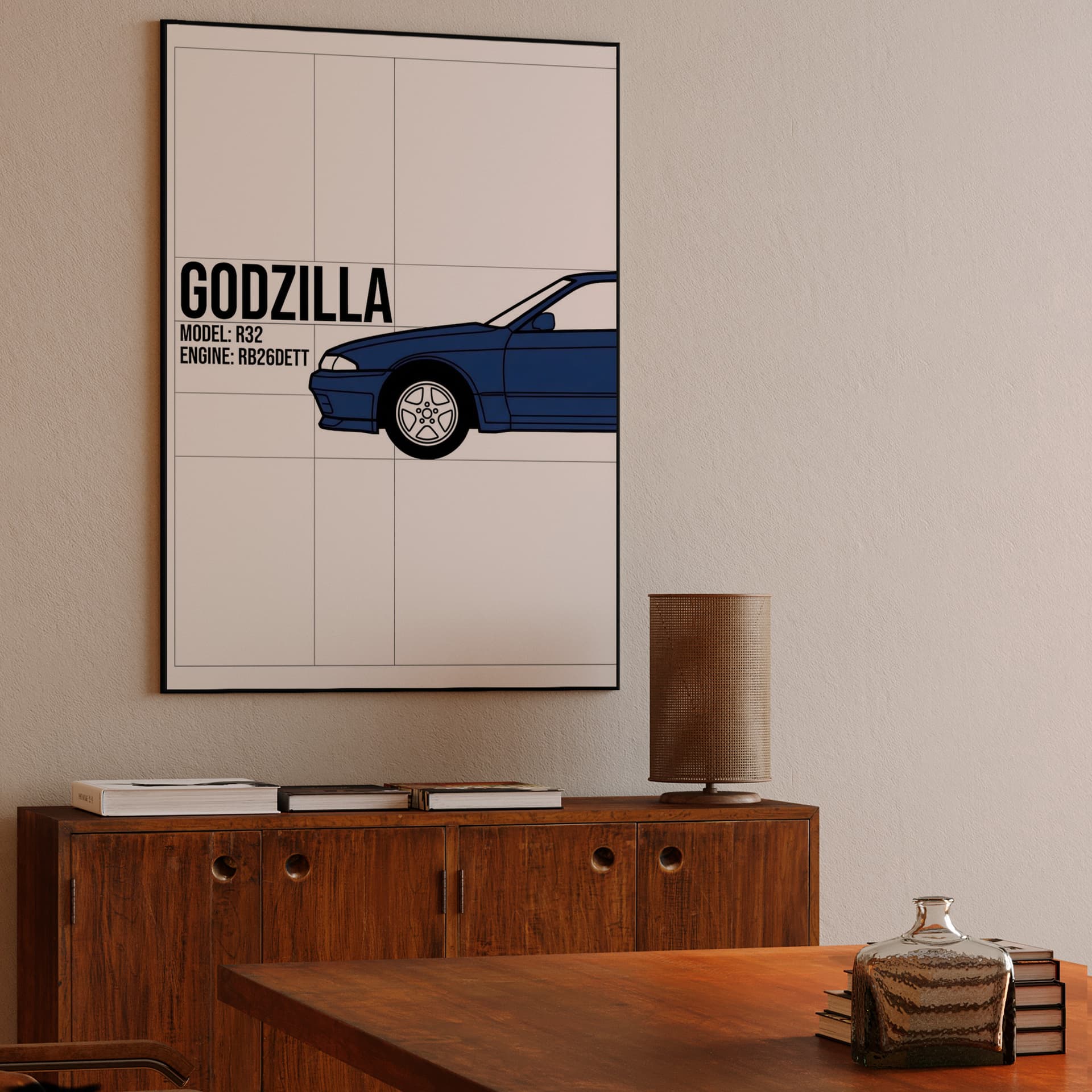 Nissan Skyline GT-R R32 Godzilla Technical Illustration