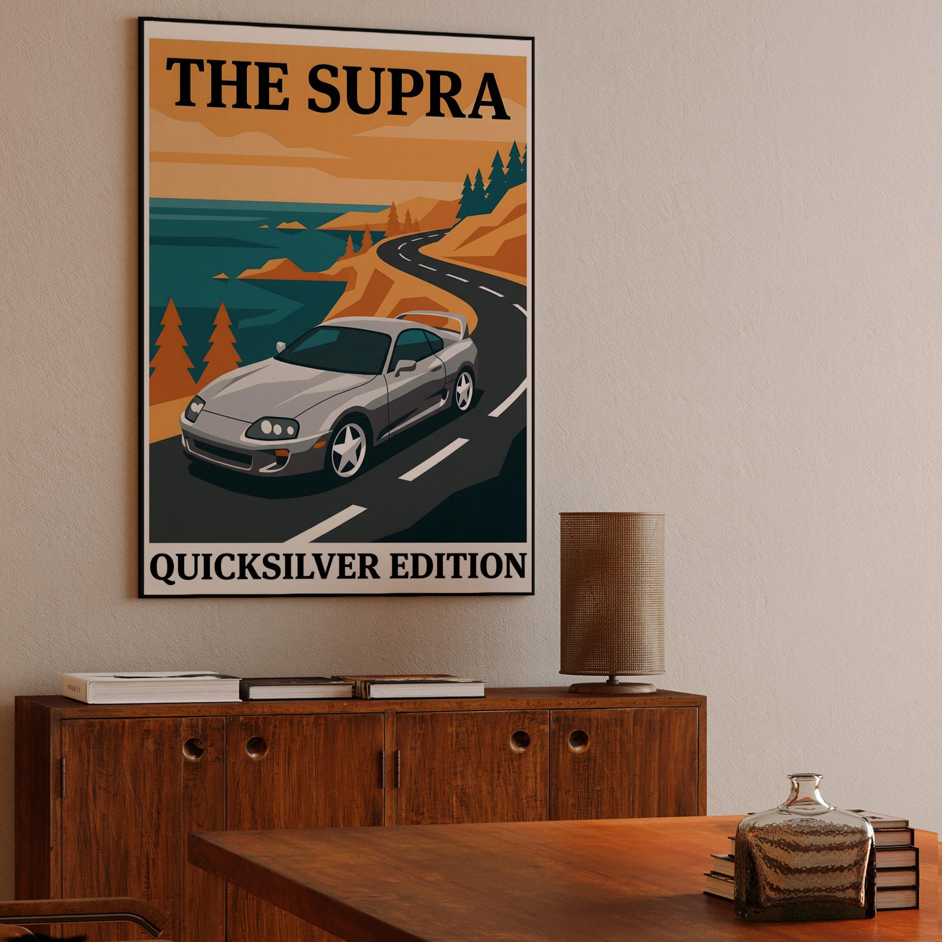 Toyota Supra A80 Quicksilver Coastal Poster