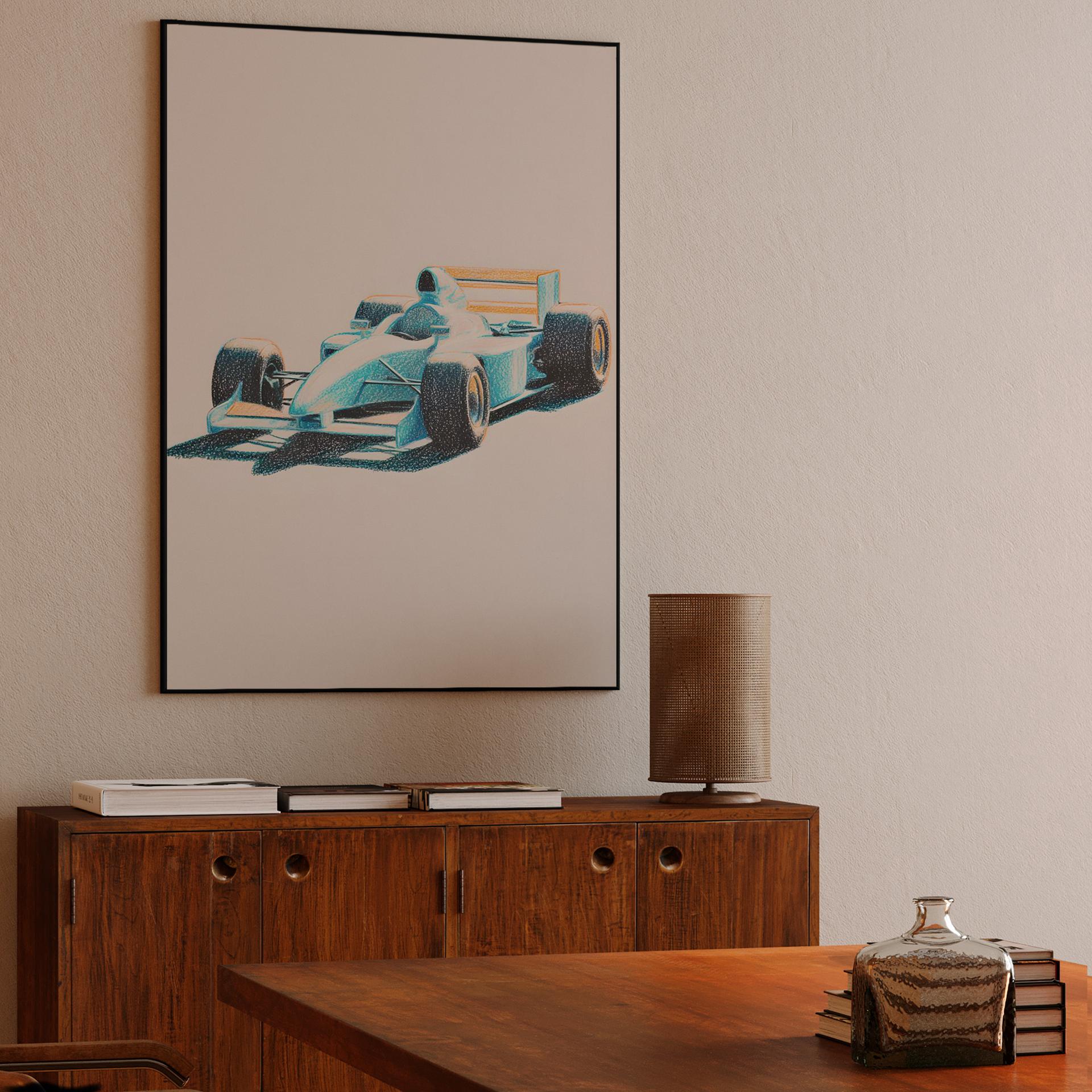 Cyan Formula 1 Sketch