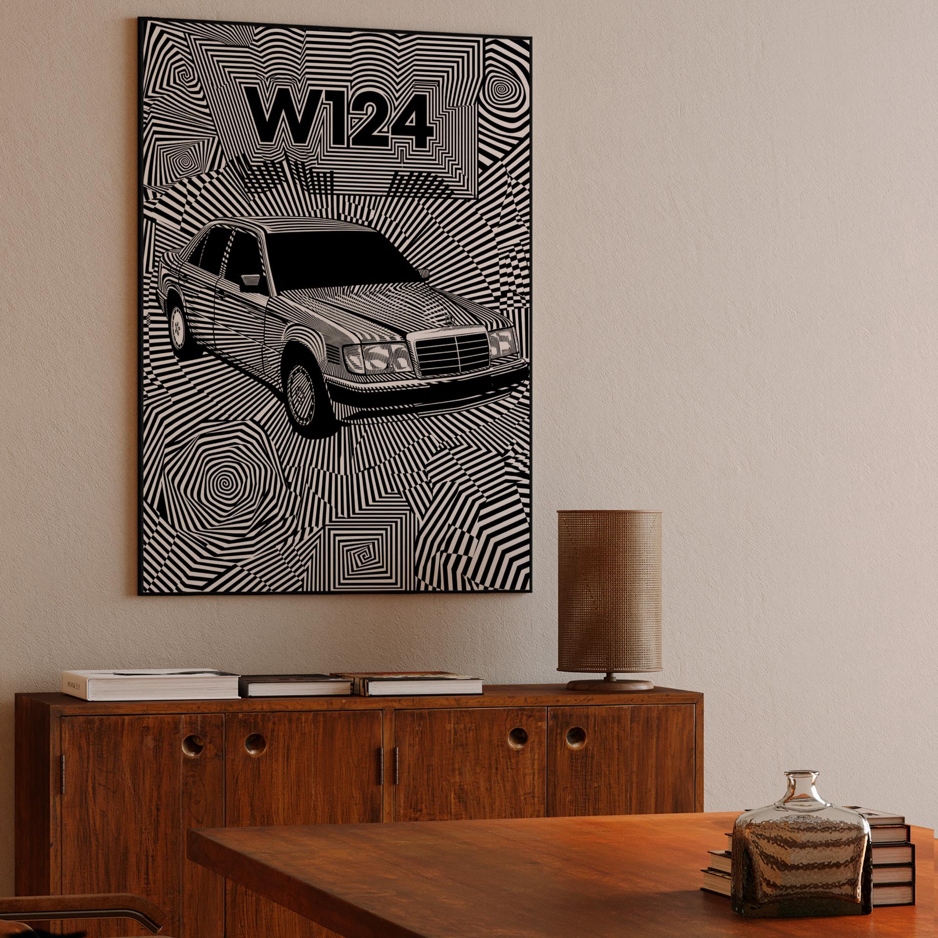 Hypnotic W124: Op Art Mercedes Tribute