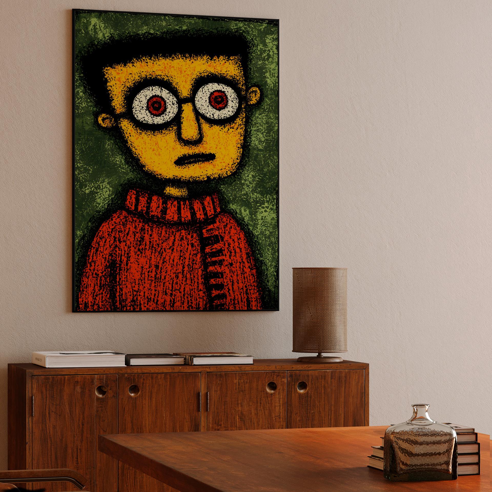 Grunge Woodcut Portrait