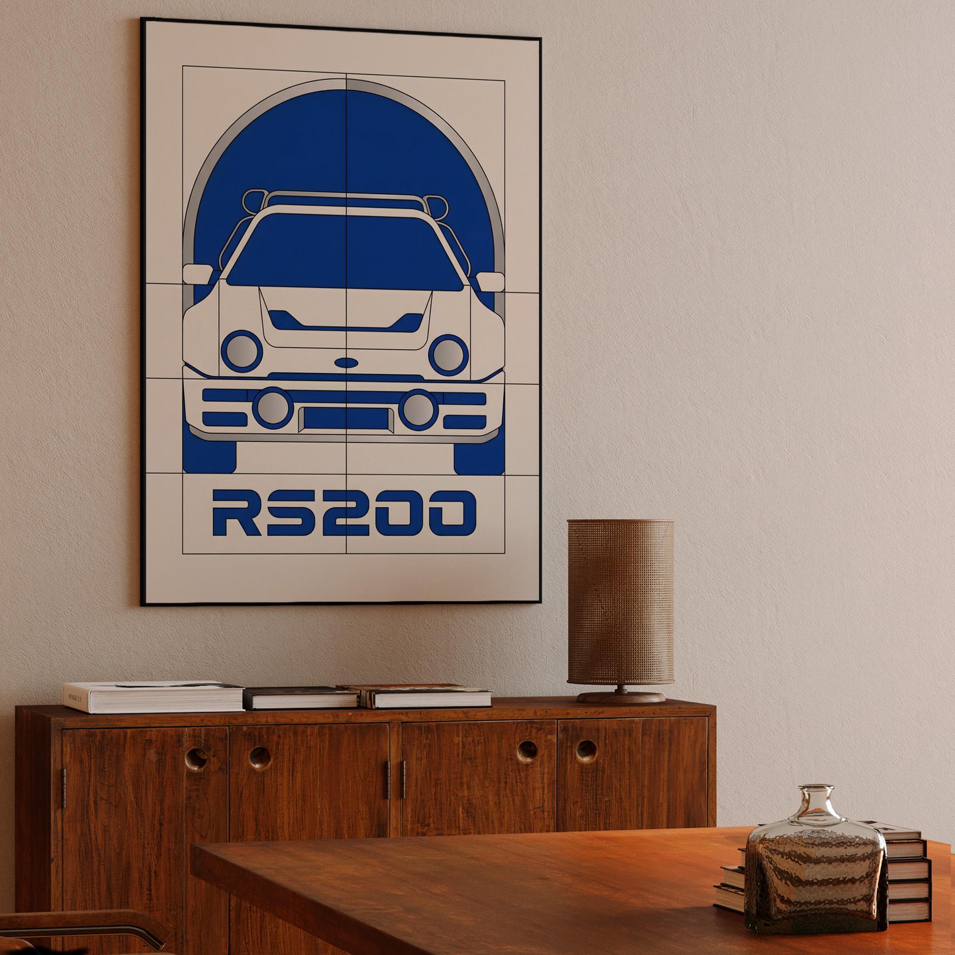 Precision Front: Ford RS200 Geometric Graphic